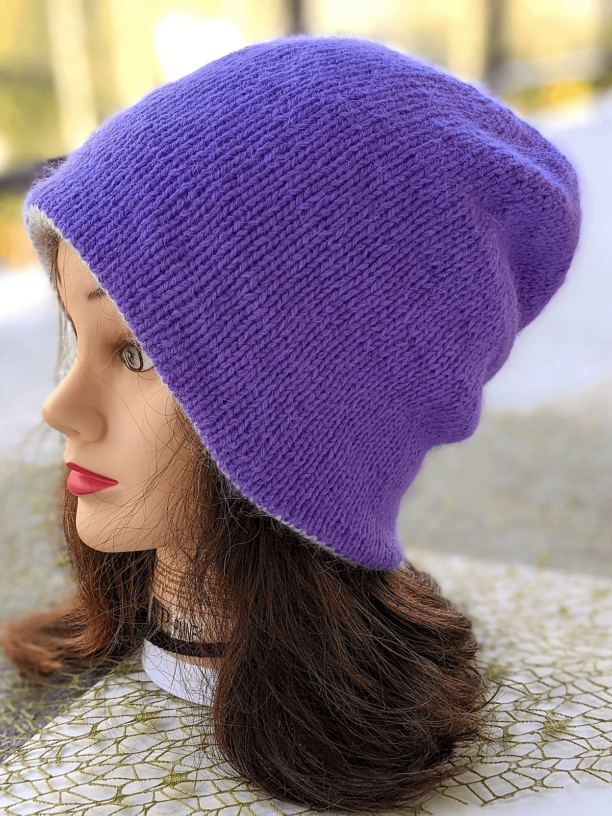 Double Layer Reversible Two Colors Knit Hat Pattern | Crazy Hands Knitting