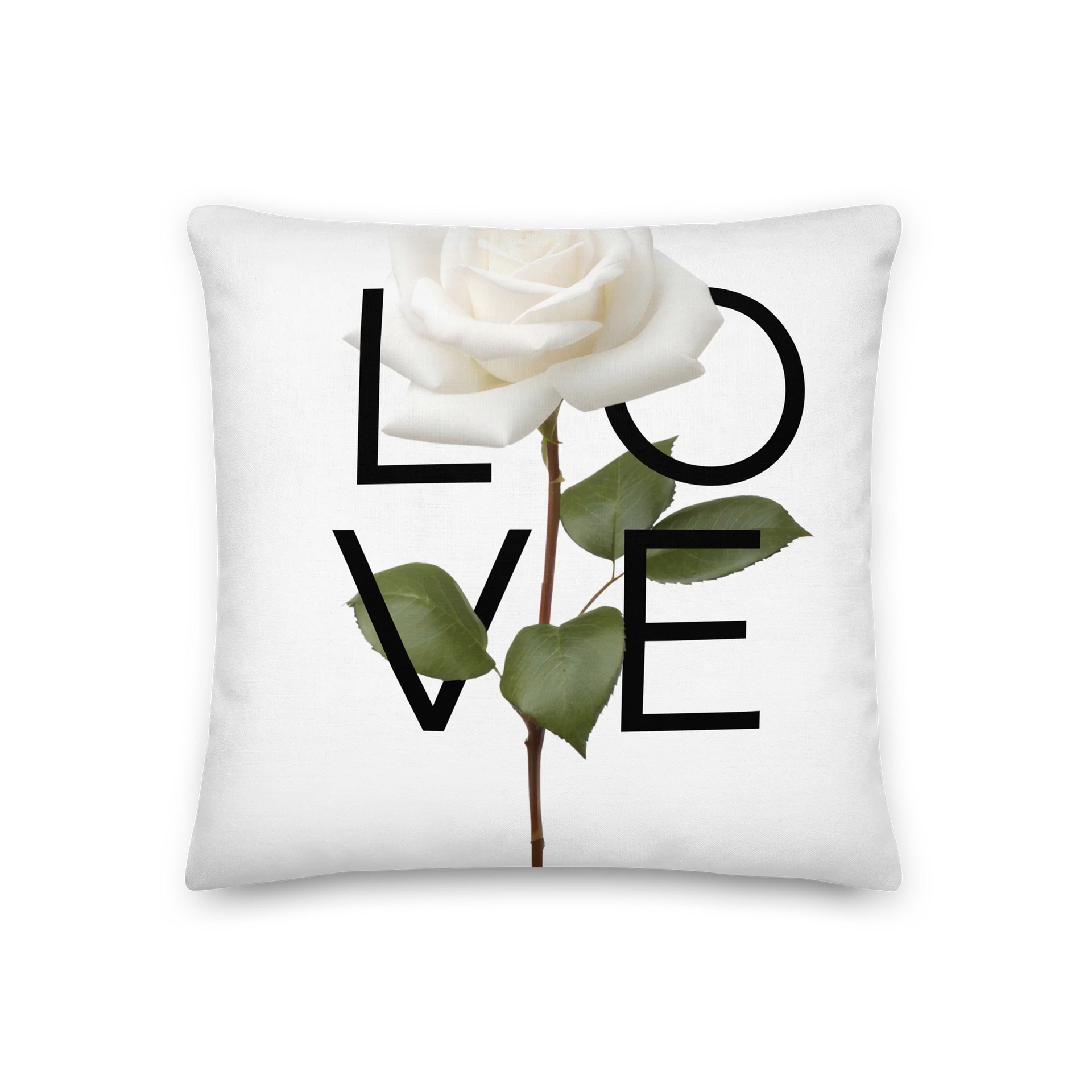 'LOVE' White Rose Decorative Pillow product image (2)
