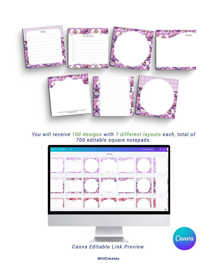 Floral Notepad Template (100 Designs) product image (2)