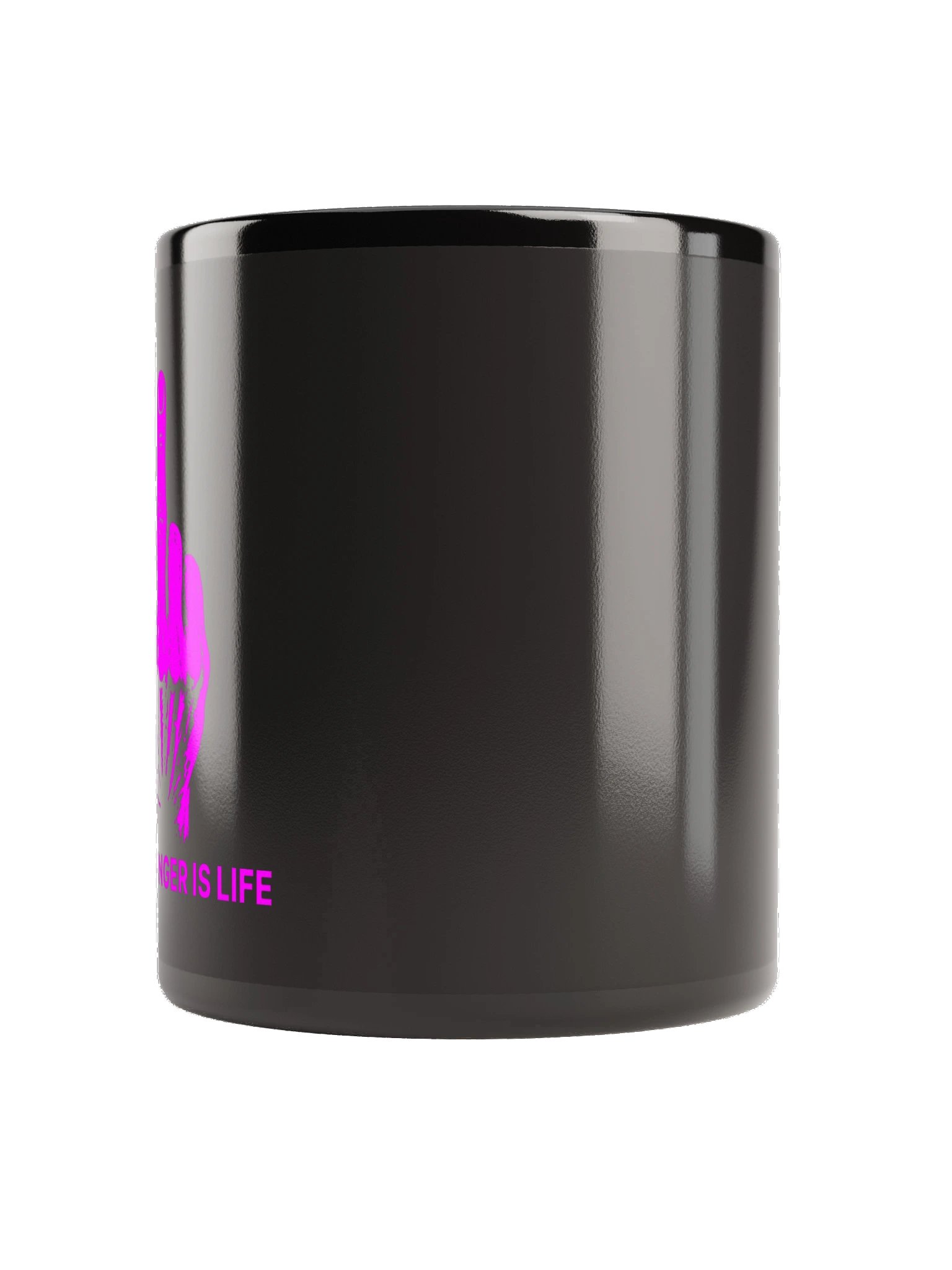 No ShopCo Middle Finger Black Glossy Mug - Fuchsia Artwork product image (8)
