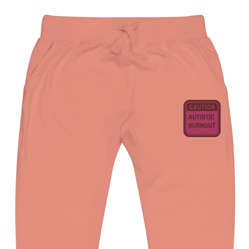 CAUTION: ASD BURNOUT (rose design) embroidered unisex joggers product image (5)