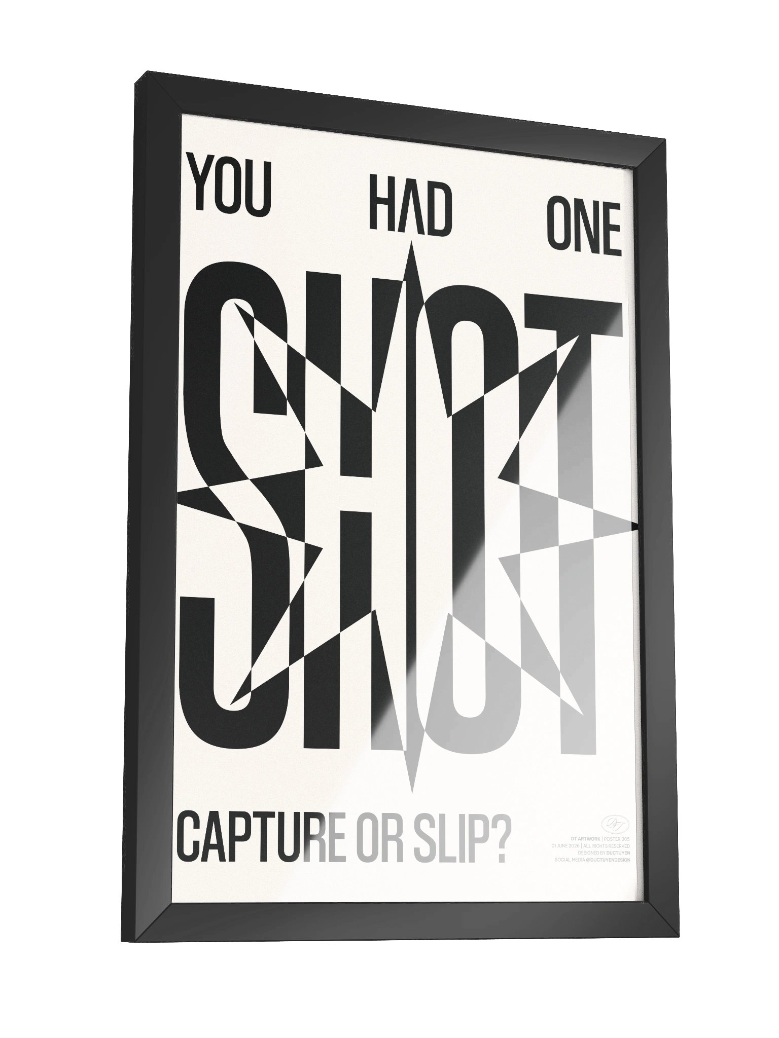 "ONE SHOT" Typography Framed Poster product image (8)