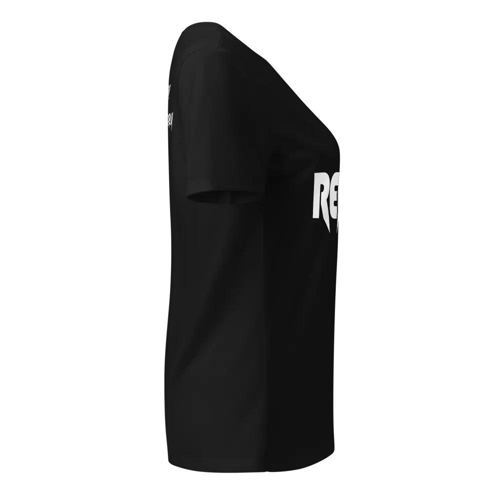 Woman's V Neck | Black | White/Red product image (8)