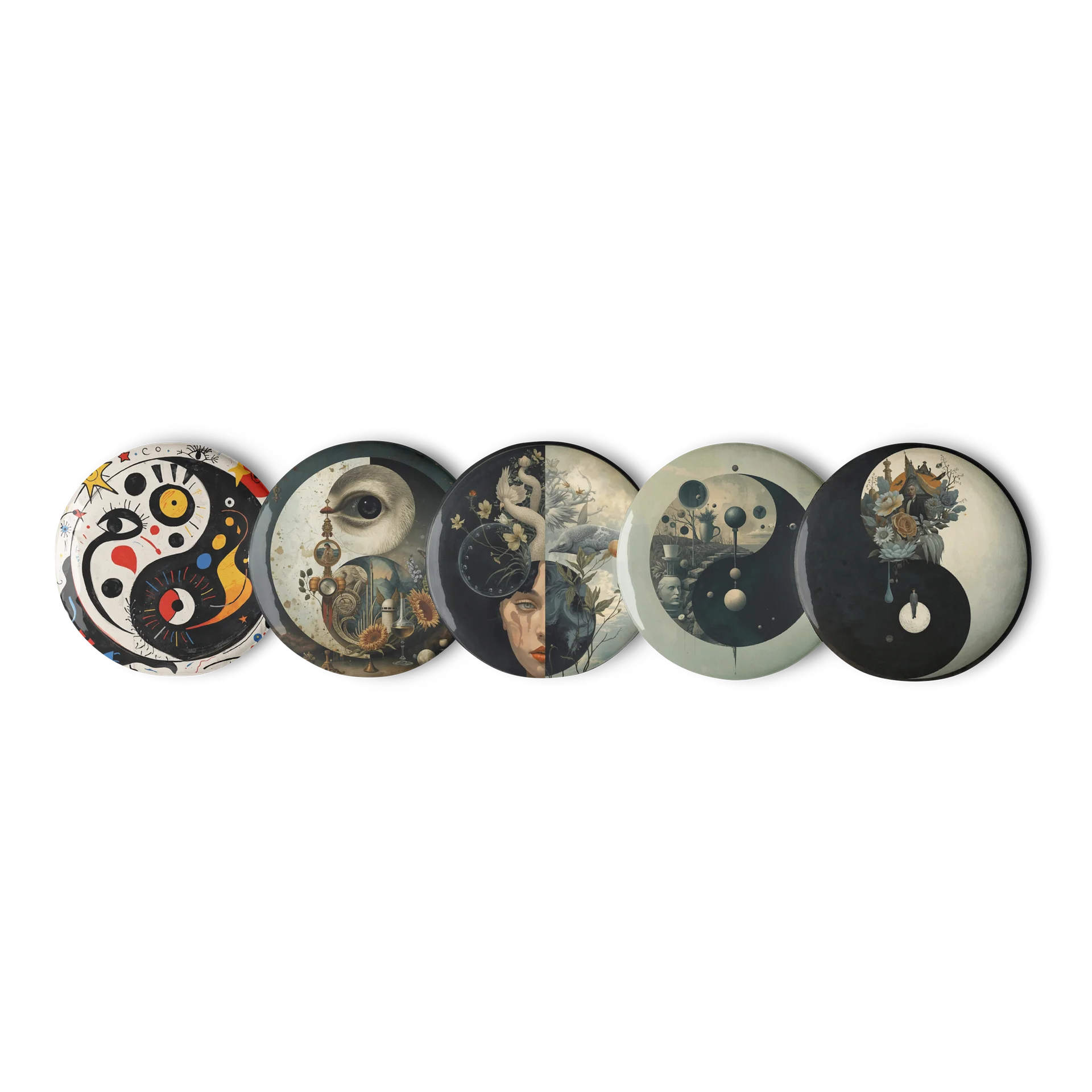 Cosmic Balance Art Pins (set 3) – Abstract Yin & Yang Collection product image (1)