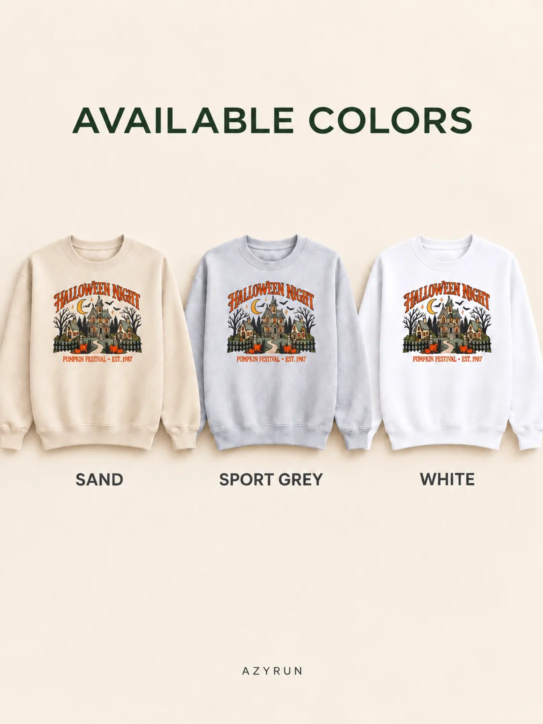 Vintage Halloween Sweatshirt | Pumpkin Festival Haunted House Crewneck product image (4)