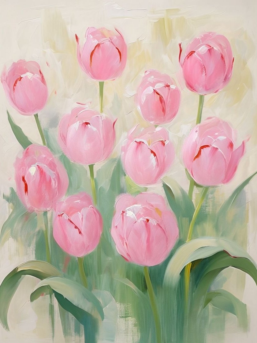 Impressionistic Pink Tulips Framed Poster product image (1)