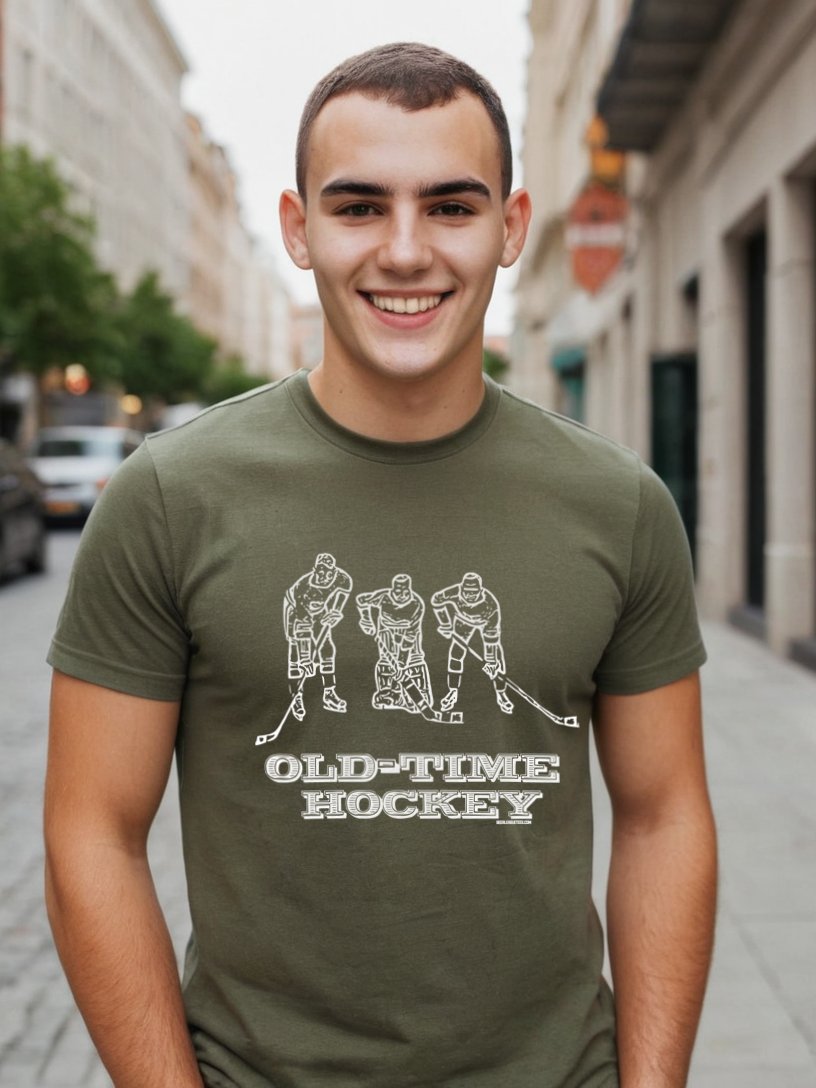 Funny Hockey T-Shirt - Old-Time Hockey - Beer League T-Shirt For Men - Gift for Old-Timers Who Play or Love Hockey product image (2)