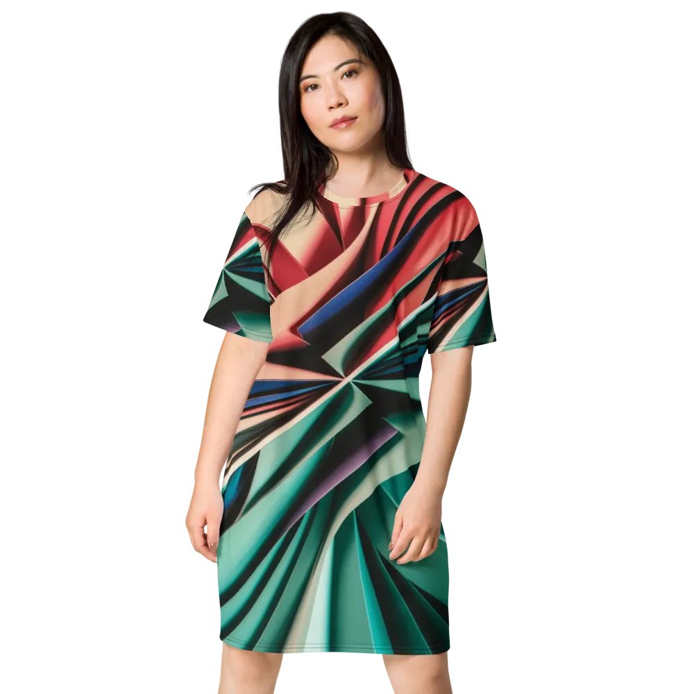 Graphic Grove Women’s Colourful Abstract T-Shirt Dress product image (1)