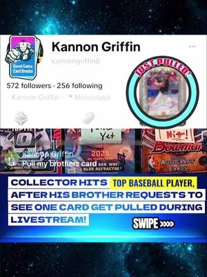 🚨 SPECIAL MOMENT CAUGHT ON LIVESTREAM‼️ . ⚾ During Our Recent TikTok Stream, @Grant Hickman Hit A @Konnor Griffin On Card Bowman Auto While @Kannon Griffin Was Watching In The Stream! 👀  🛒 Continue #pullingsomegoodgainz🔥 Only At @goodgainzcardbreaks Where The Hot Hands Stay Hot‼️ #specialmoments #baseballcards #konnorgriffin #trending 