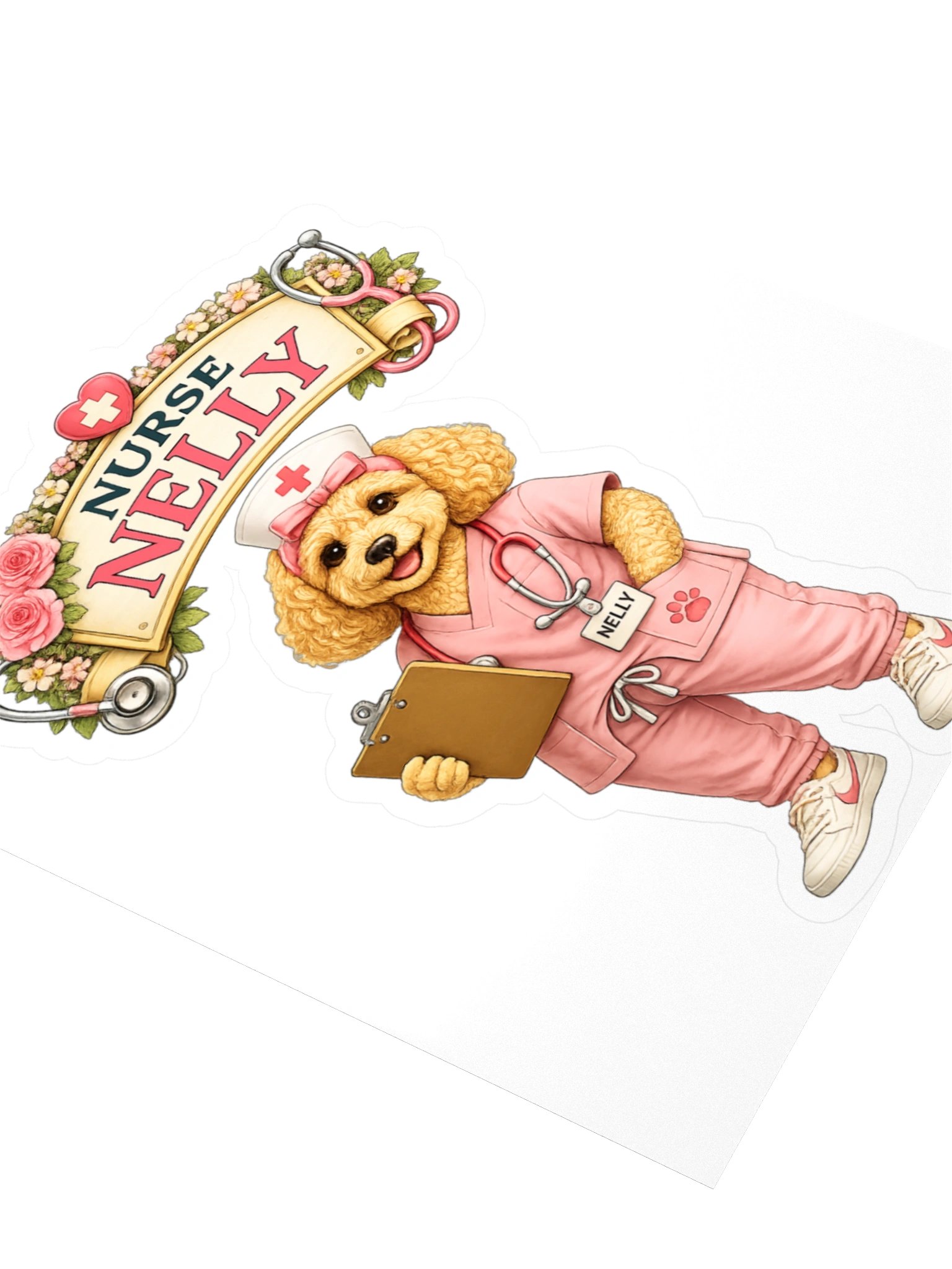 Nurse Nelly Dog Kiss Cut Sticker product image (3)