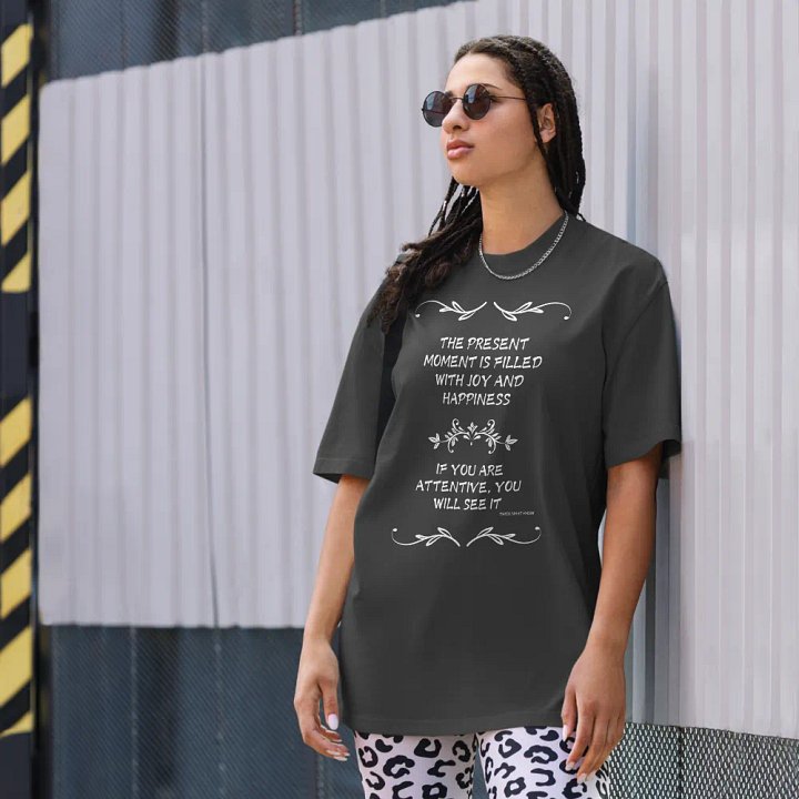 001-Mindfulness Premium Oversized Faded Black T-Shirt product image (1)