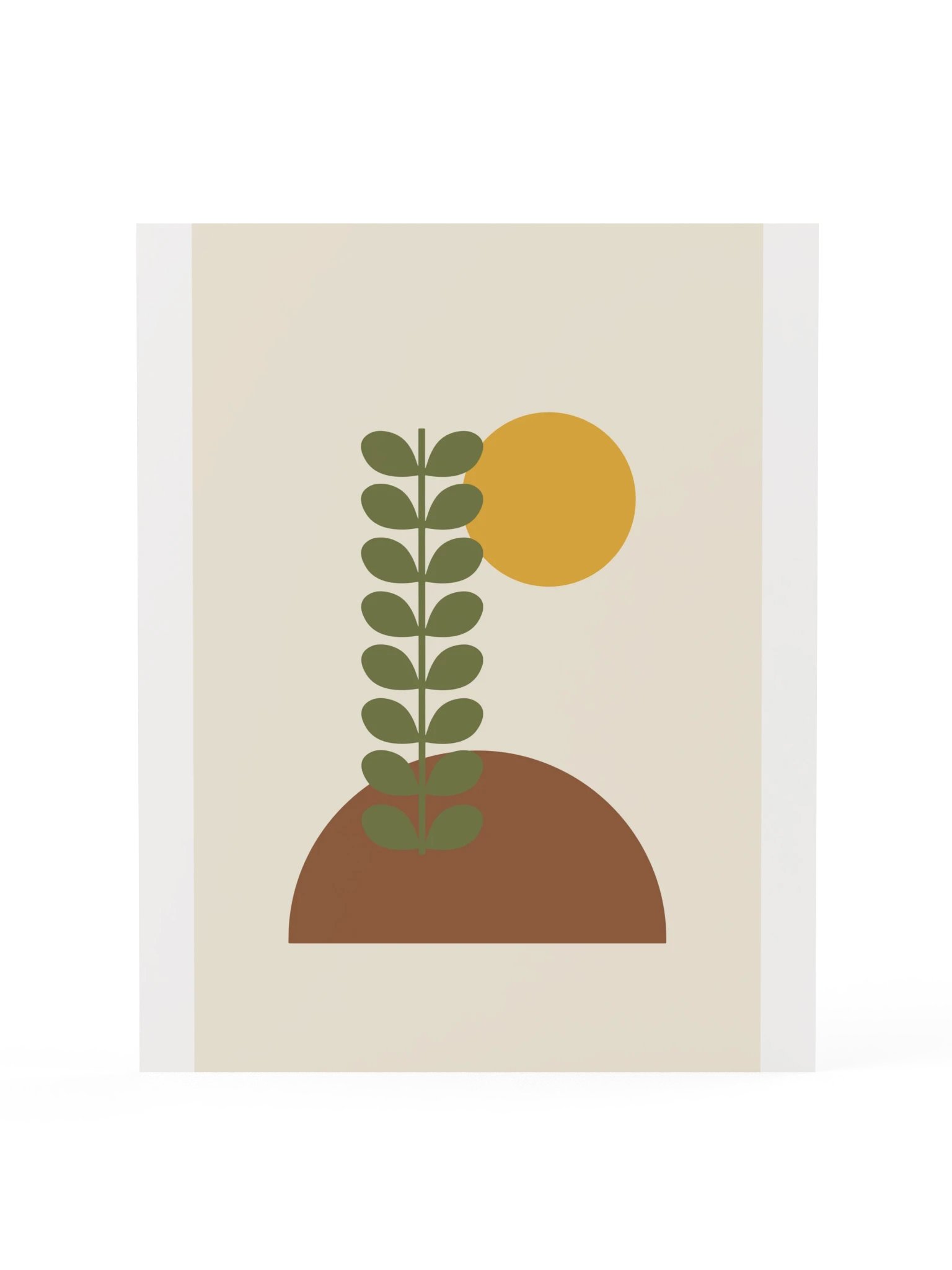 Olive Green Retro Plant Print | Boho Bathroom Wall Art product image (3)