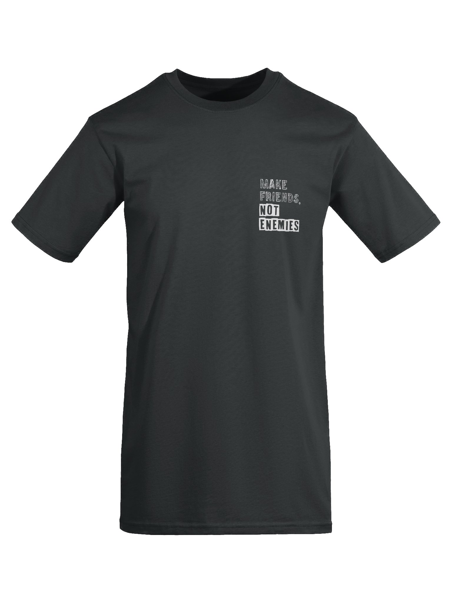 Make Friends Not Enemies Black Tee product image (1)
