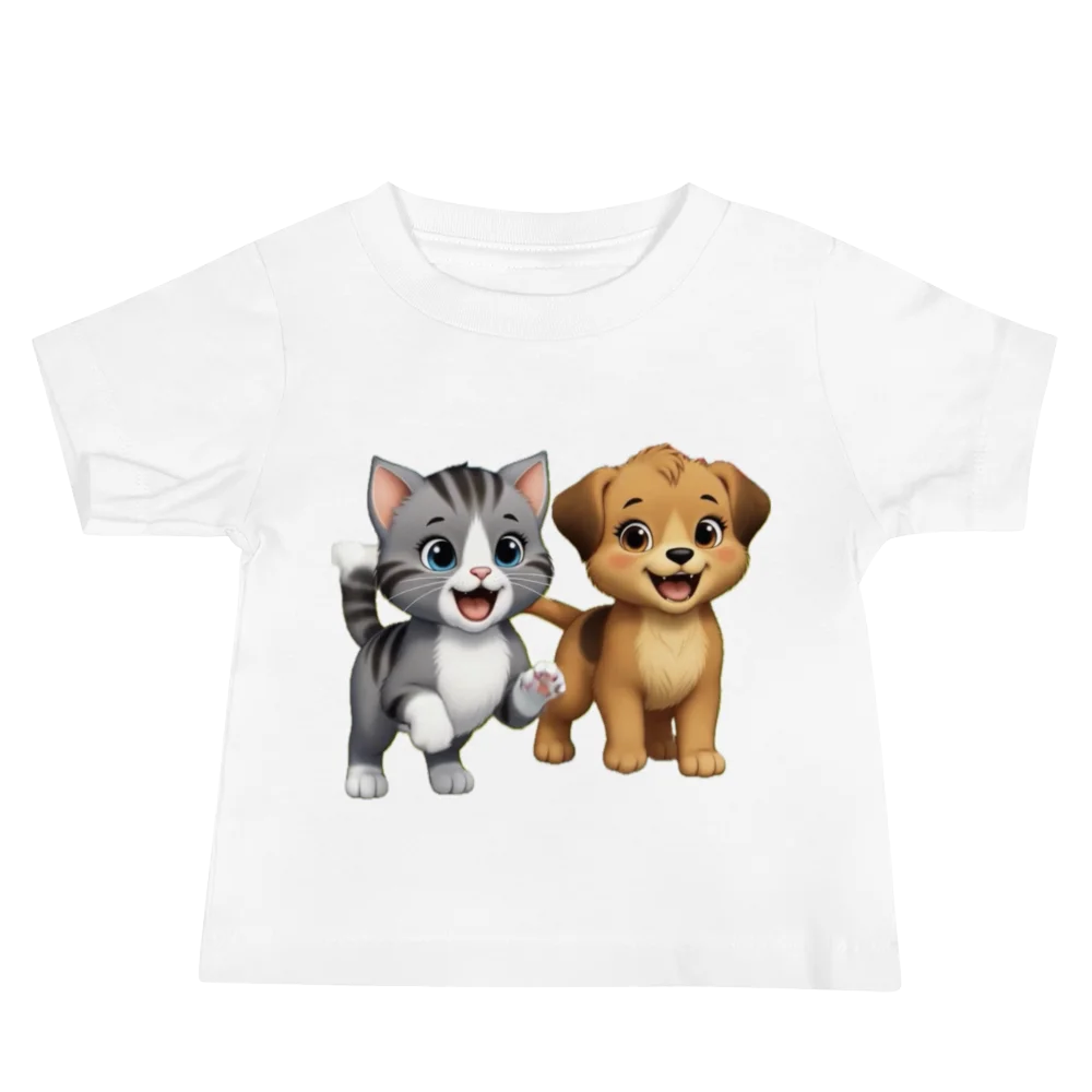 Cute Kitten and Puppy Baby Tee product image (2)
