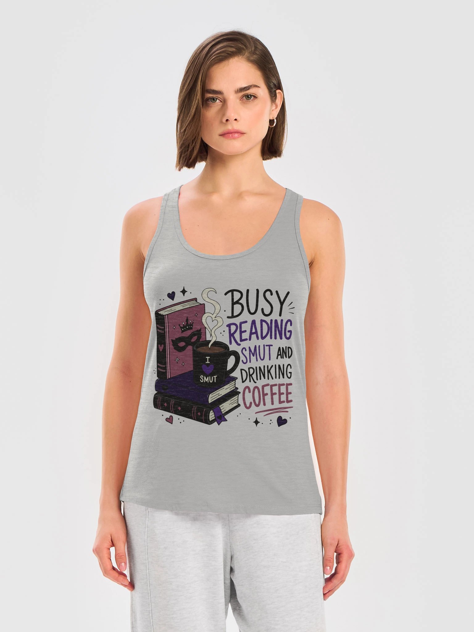 Busy Reading Smut & Drinking Coffee (Racer Back Tank) product image (9)