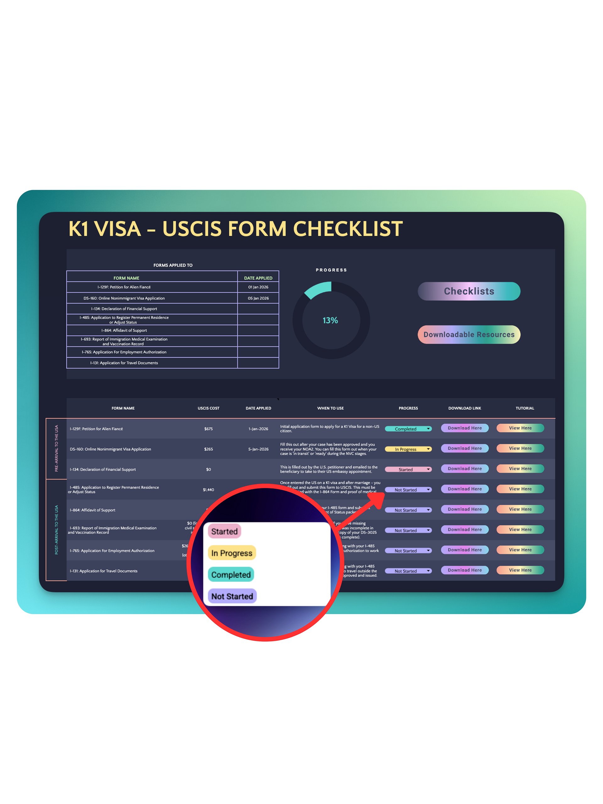K1 Visa USCIS Form Checklist product image (2)
