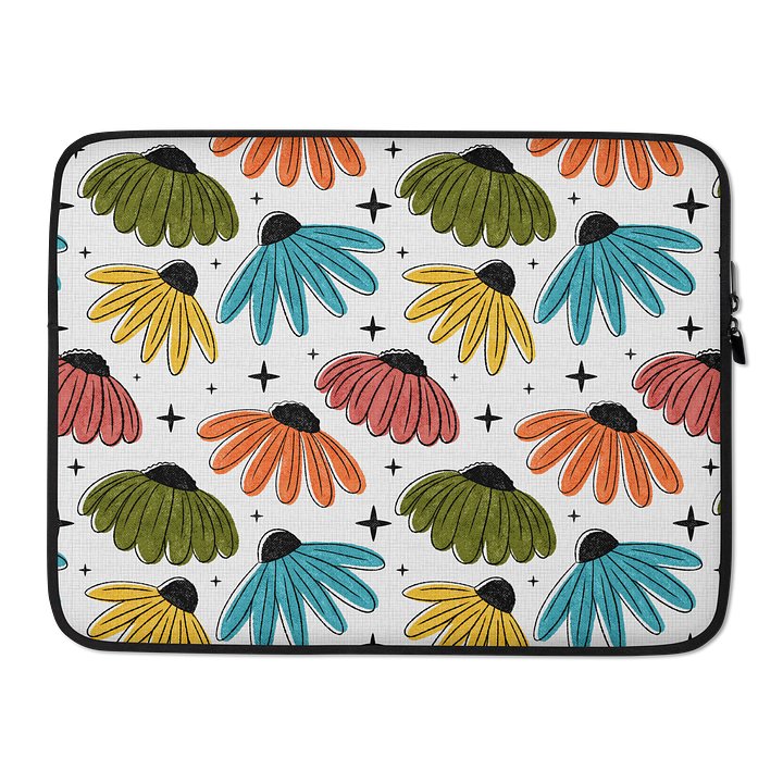 Retro Halftone Coneflowers Laptop Sleeve product image (2)
