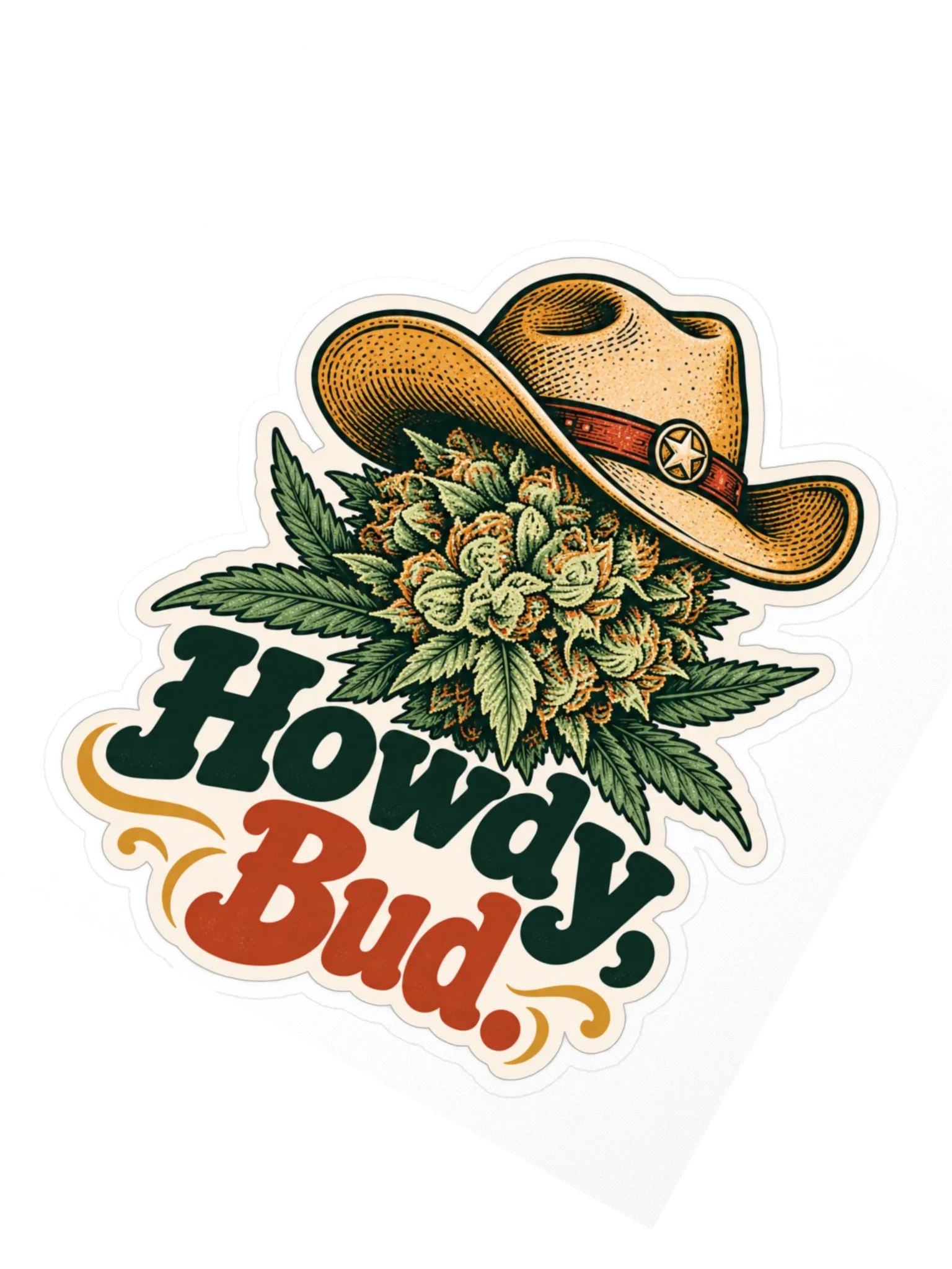 Howdy, Bud! Sticker, view 2