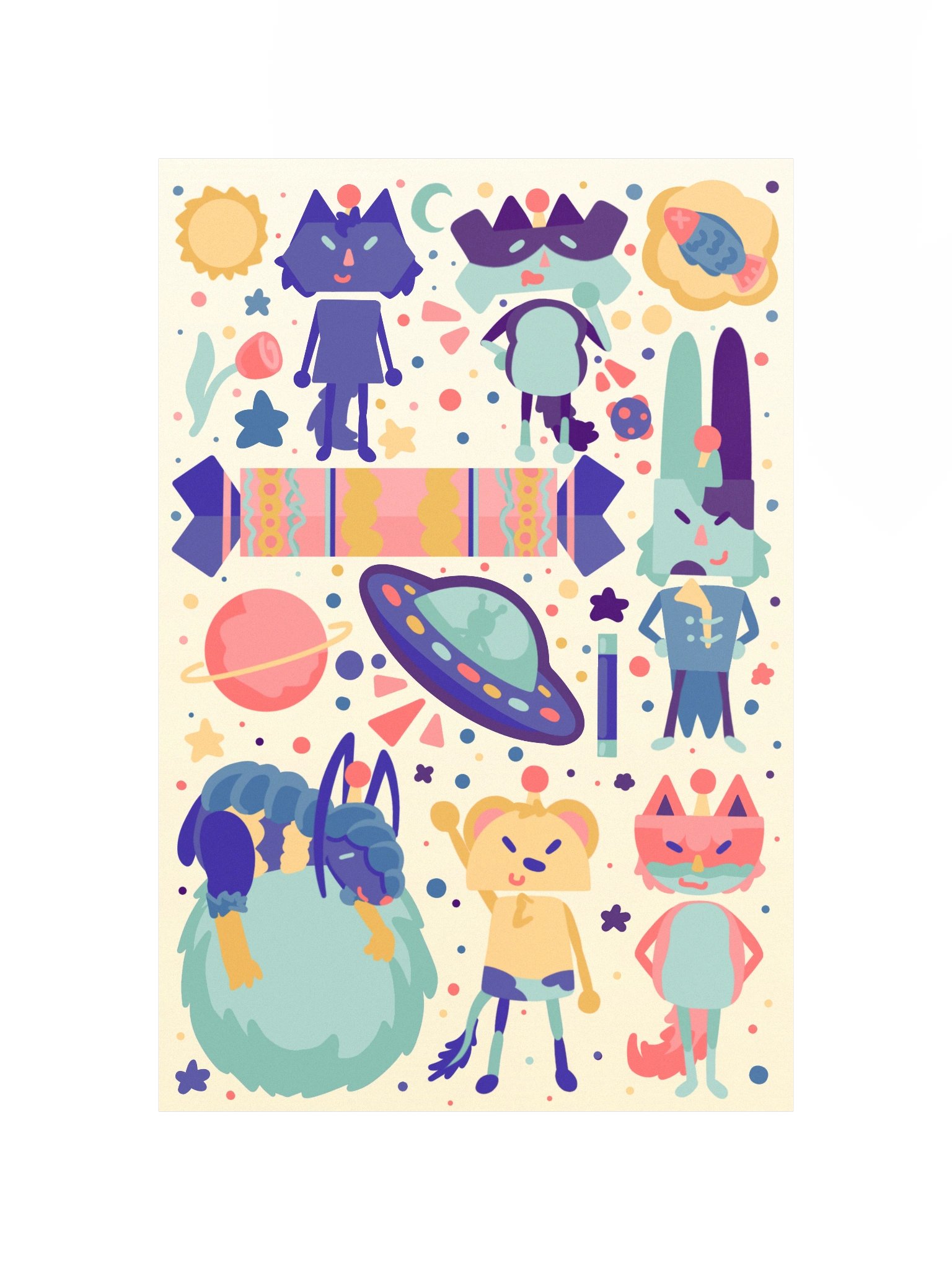 Cozy Cosmos Crew Cream Poster product image (11)