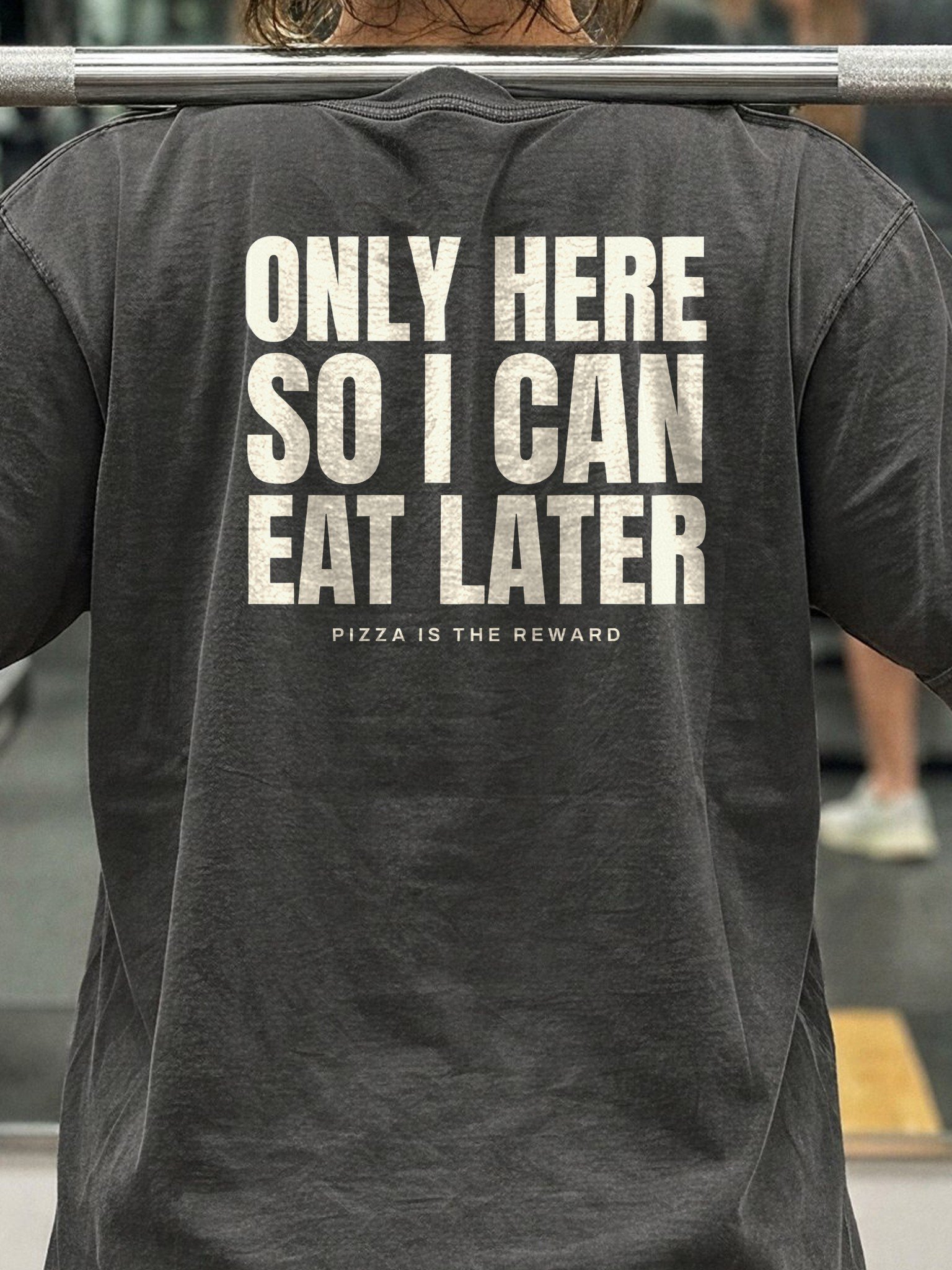 Only Here So I Can Eat Later Oversized Gym Tee | Pump Cover product image (4)