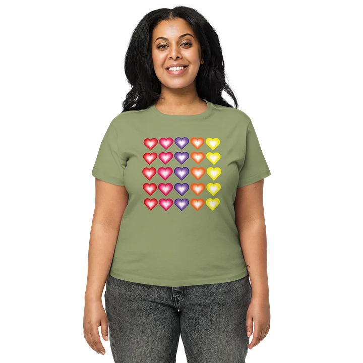 Vibrant Colorful Valentine's Hearts Women's High-Waisted Tee product image (2)