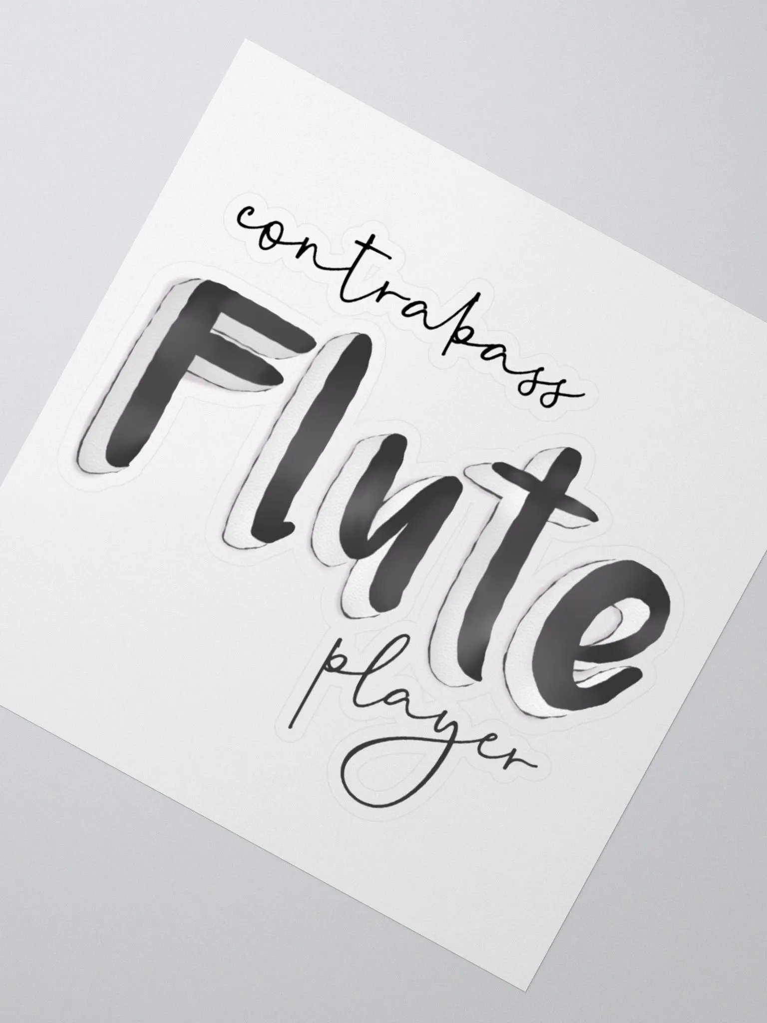3D Contrabass Flute Player Typography Sticker product image (2)