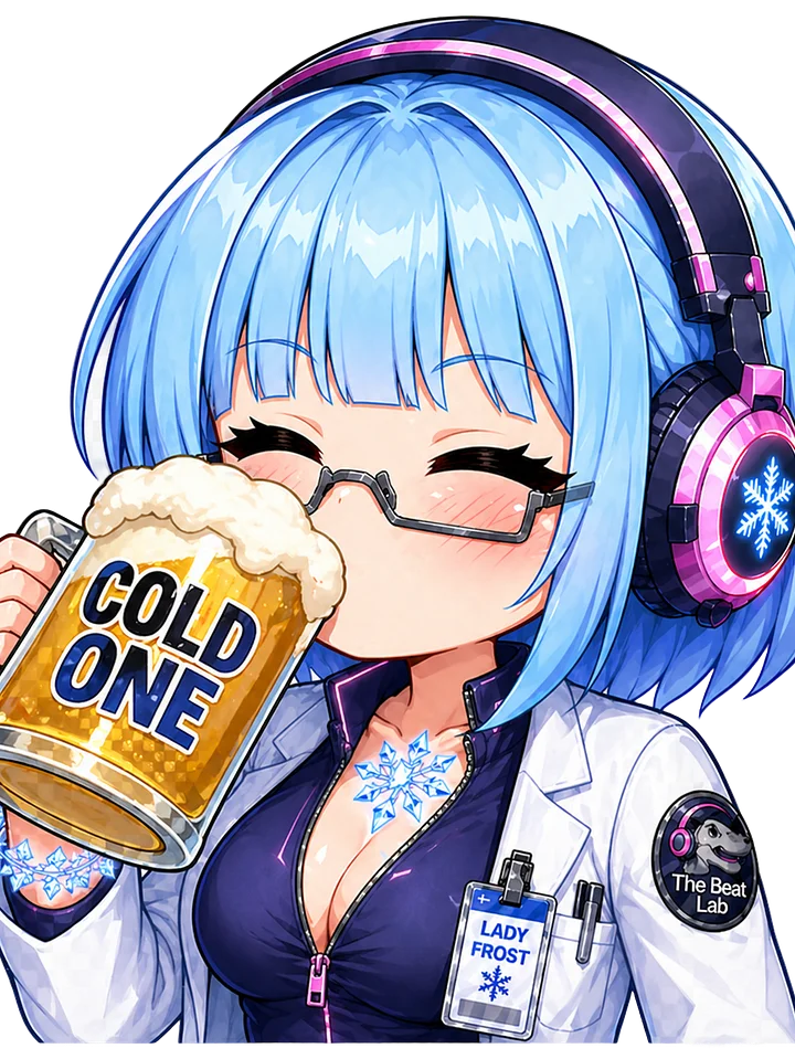 Lady Frost Beer Emote - Die Cut Sticker product image (1)