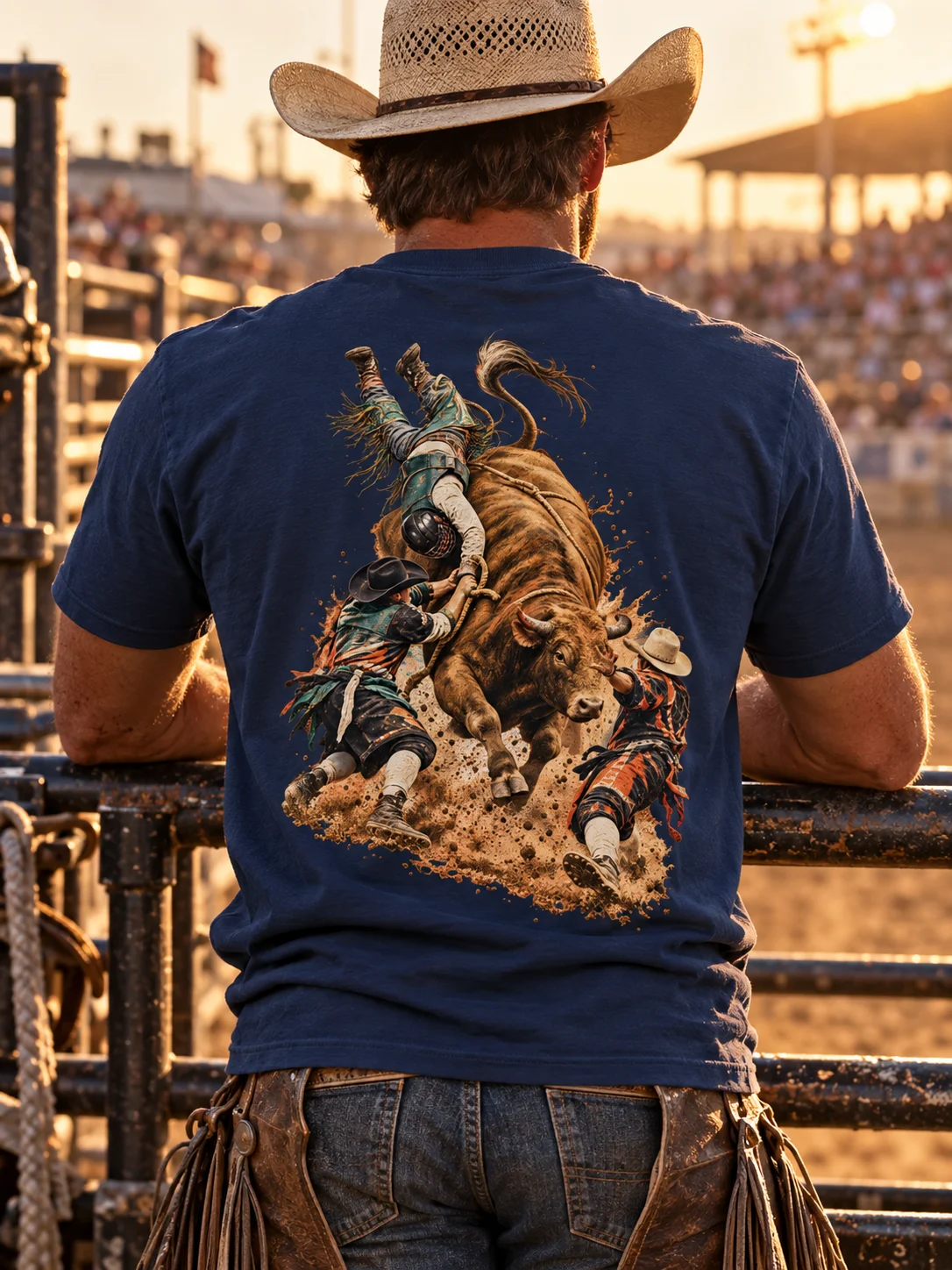 Vintage Rodeo Bullfighter Shirt — Danger Awaits | Broken Arena™ product image (2)