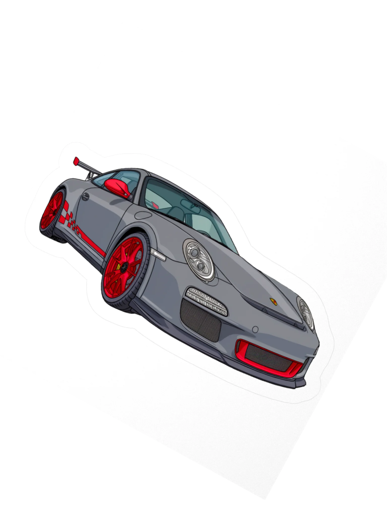 Grey Porsche GT3 RS Sticker (Retro, Sketch, Silhouette) product image (5)