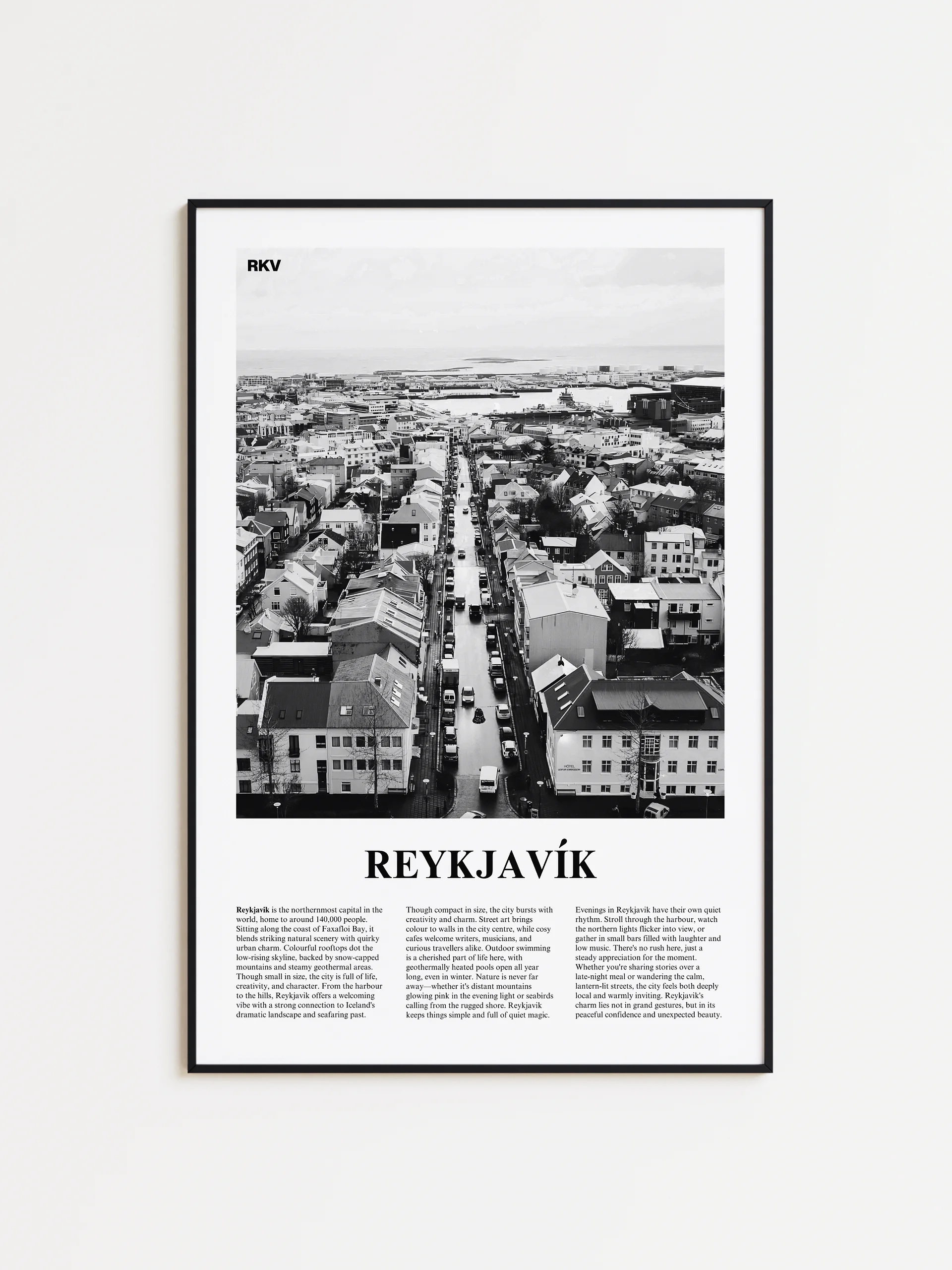 Reykjavik 02 Newspaper Poster | Framed product image (1)