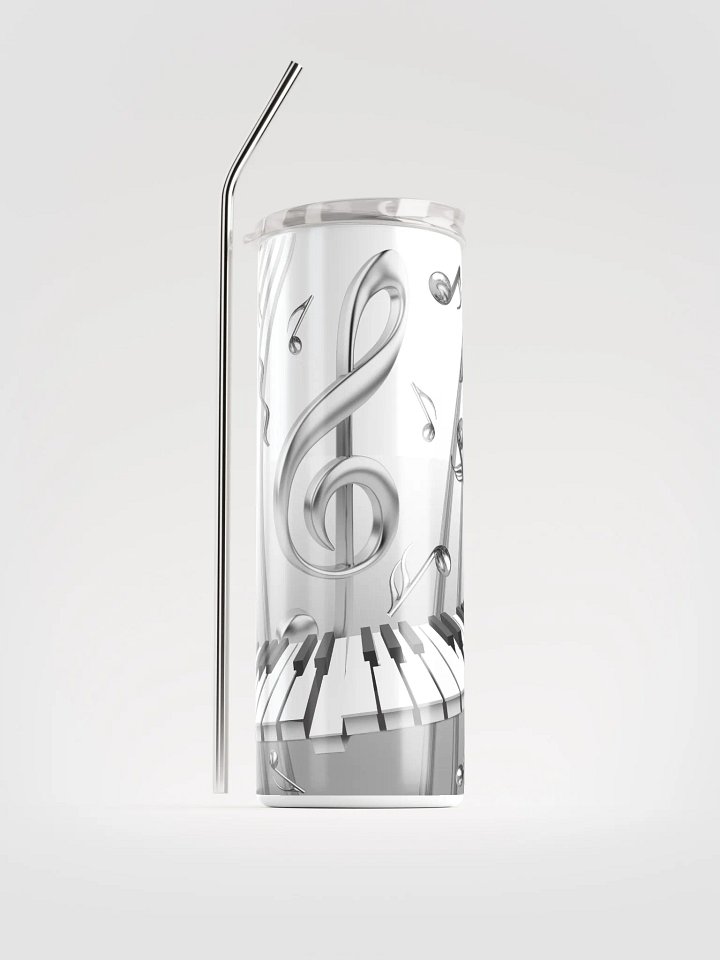 3D Metallic Music Notes with Keyboard product image (1)