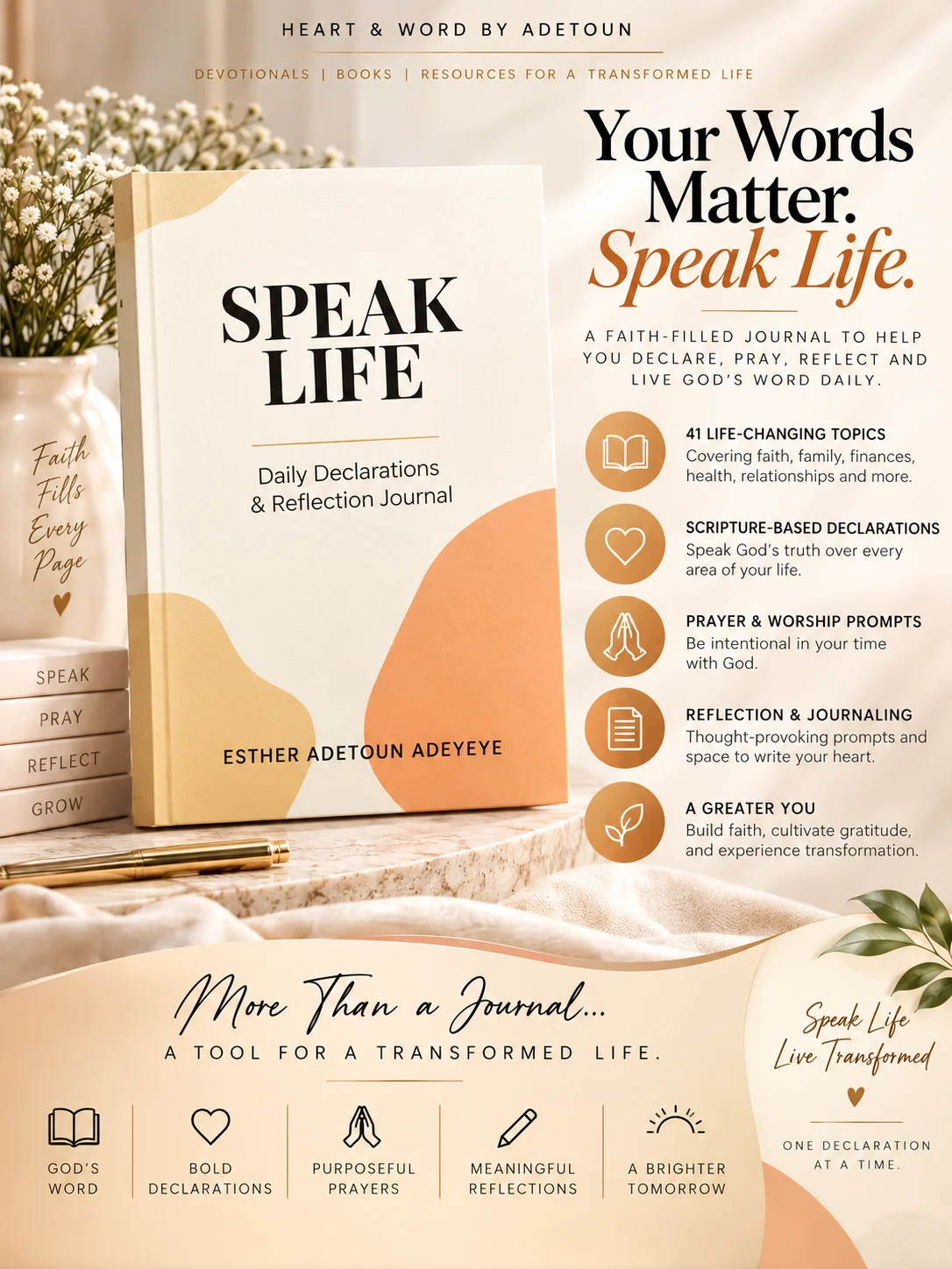 Speak Life: Daily Declarations & Reflection Journal product image (1)