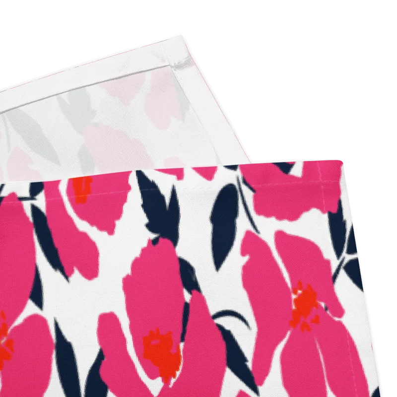Fuchsia Navy Abstract Floral Napkin Set (4) – 20"x20", Soft Broadcloth, Modern Design product image (6)