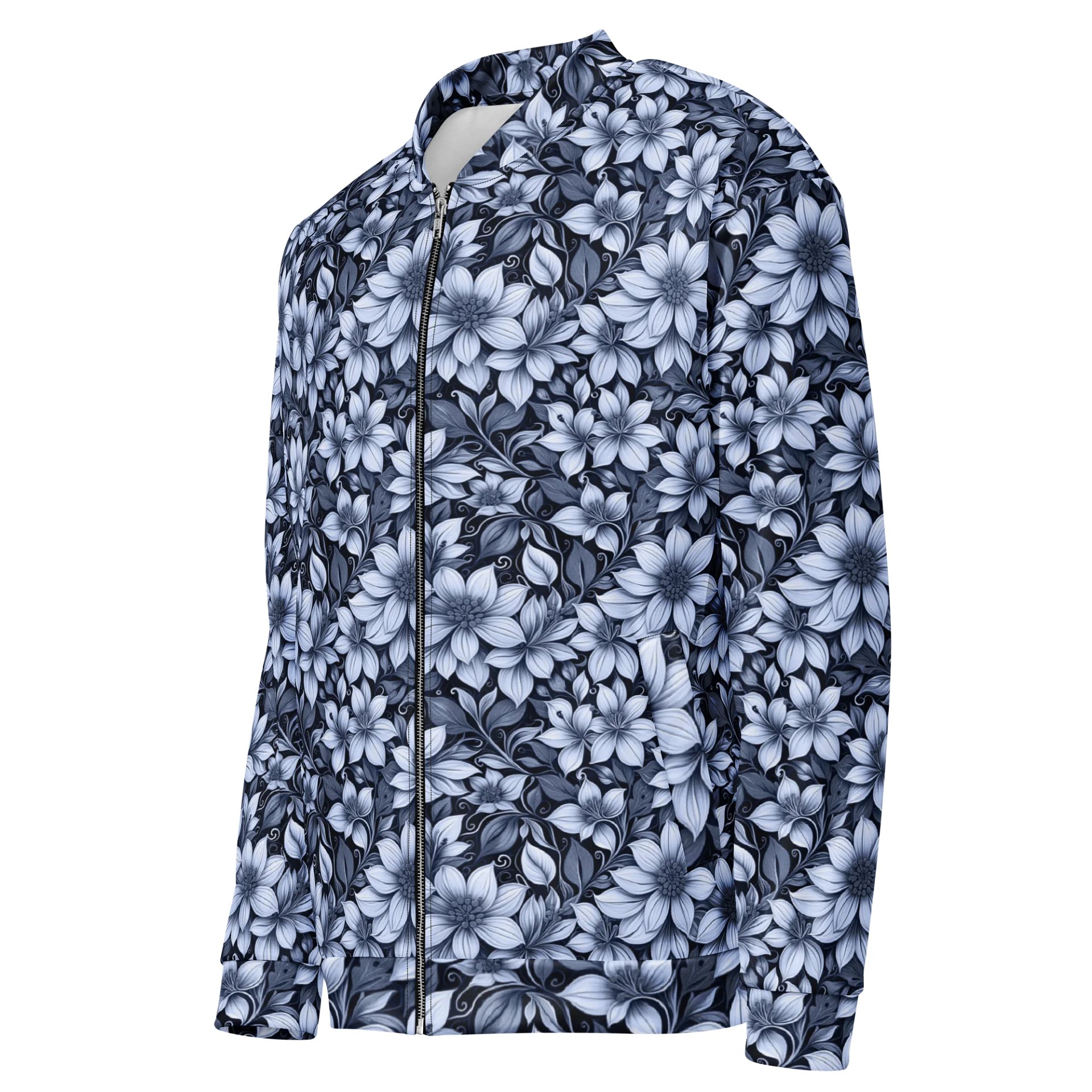Indigo Flowers Bomber Jacket product image (3)