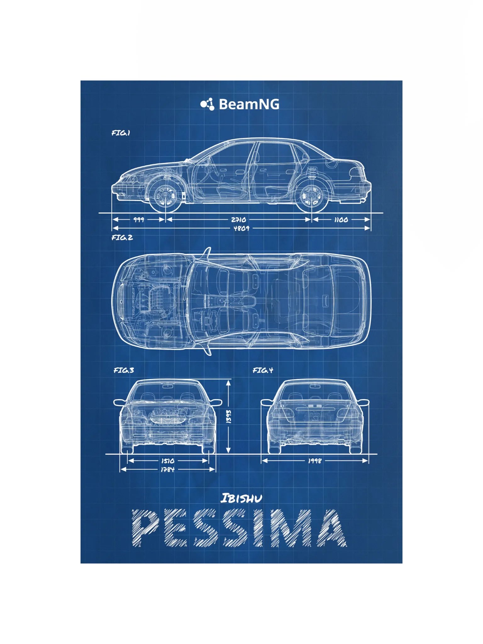 Ibishu Pessima (1996 - 2000) Blueprint Poster product image (2)