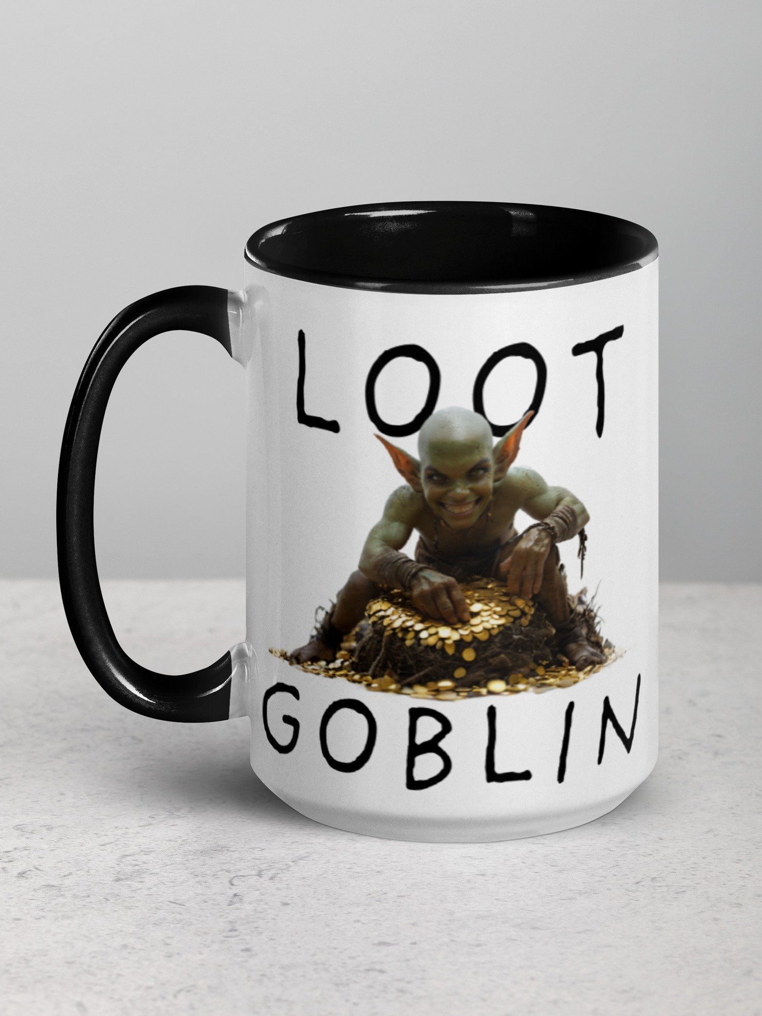 Loot Goblin Funny Fantasy Coffee Mug | Gamer Goblin Gold Hoard Mug | Unique Nerd Gift Mug for RPG Fans product image (3)