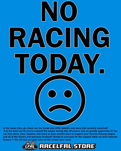 It’s a sad day. We are looking forward to Season 7 🙏

www.racelfrl.store