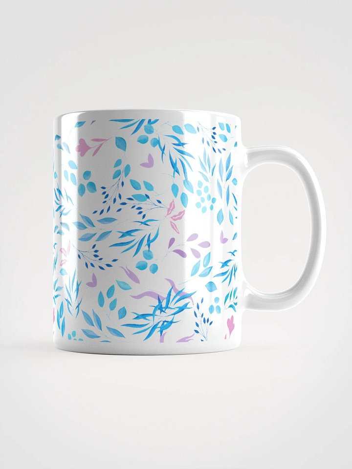 Blue And Purple Leaves Artistic Design White Mug product image (3)