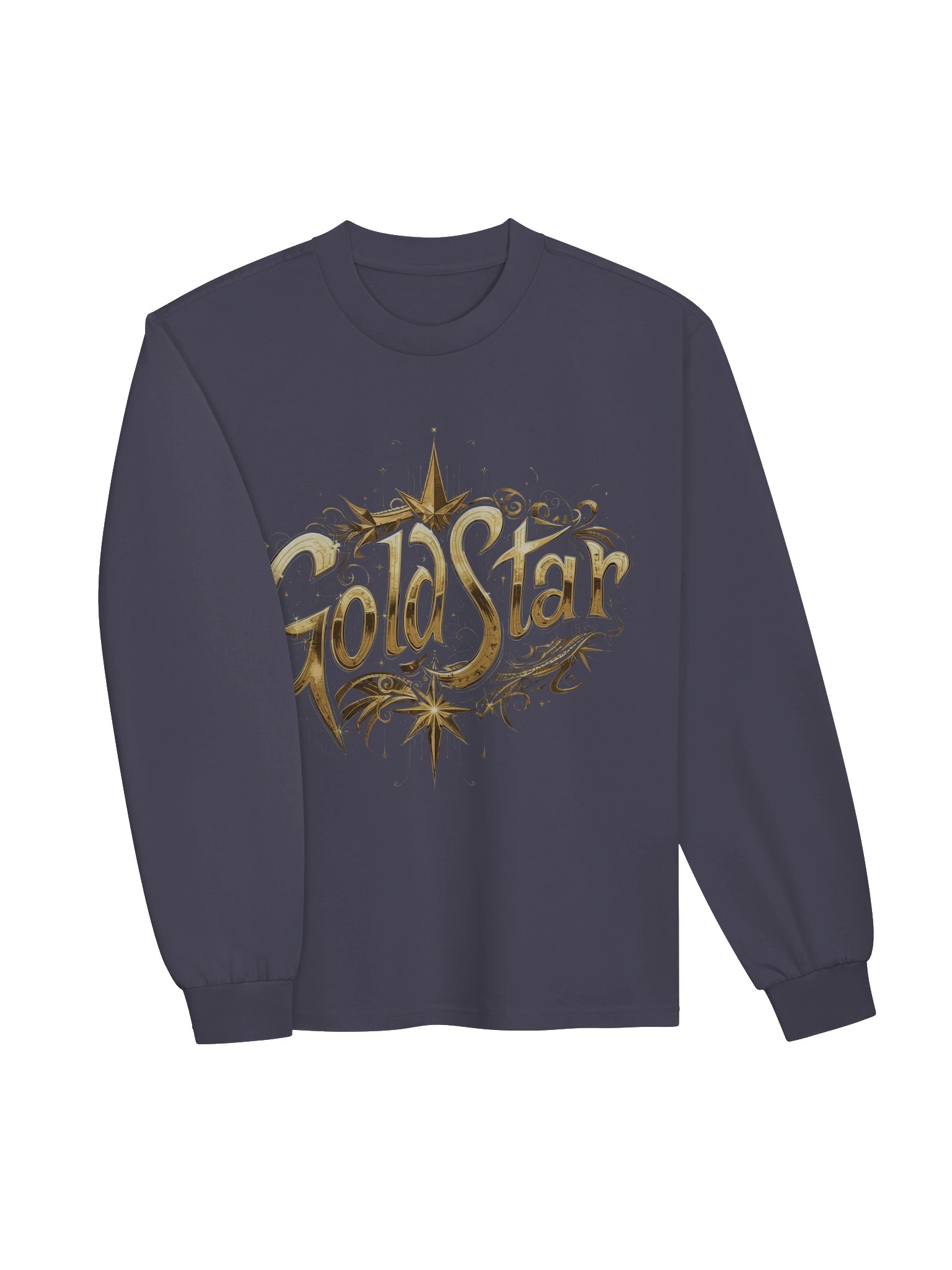 Ornate Gold Star Typography Long Sleeve Shirt product image (13)