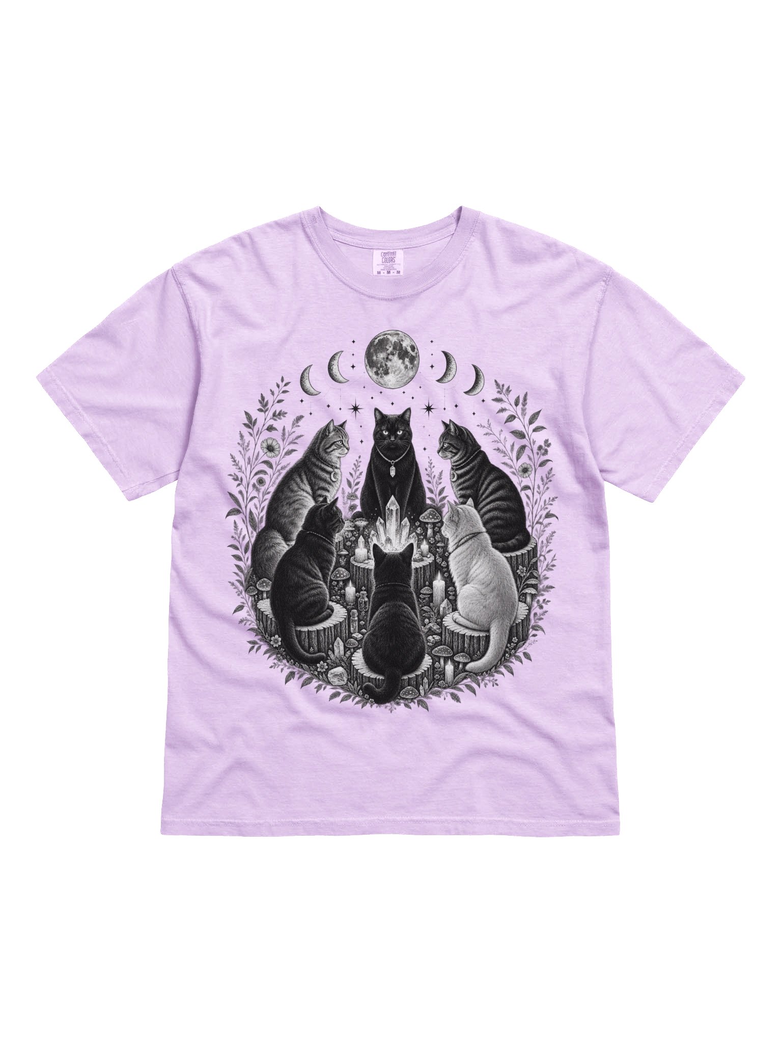 Celestial Cat Coven T-Shirt | Witchy Moon Phase product image (7)