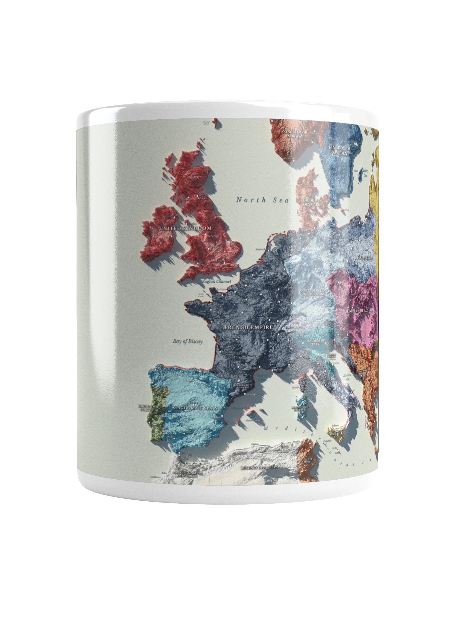 Napoleonic Europe 1812 3D Topographic Map Mug product image (16)