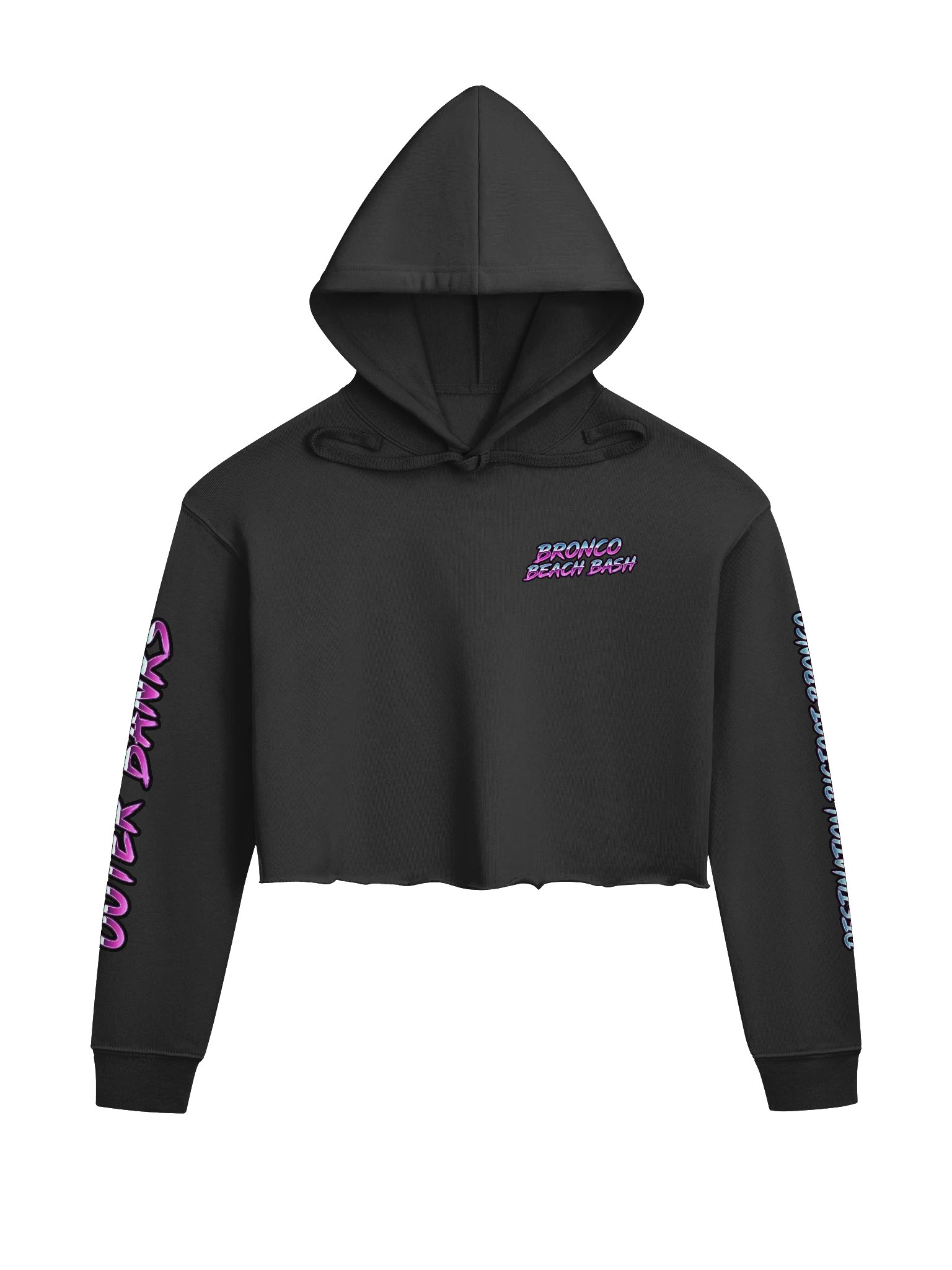 2026 Bronco Beach Bash OBX / Destination Bigfoot Bronco Collab | Bella+Canvas Fleece Women's Crop Hoodie (Multiple Colors Available) product image (3)