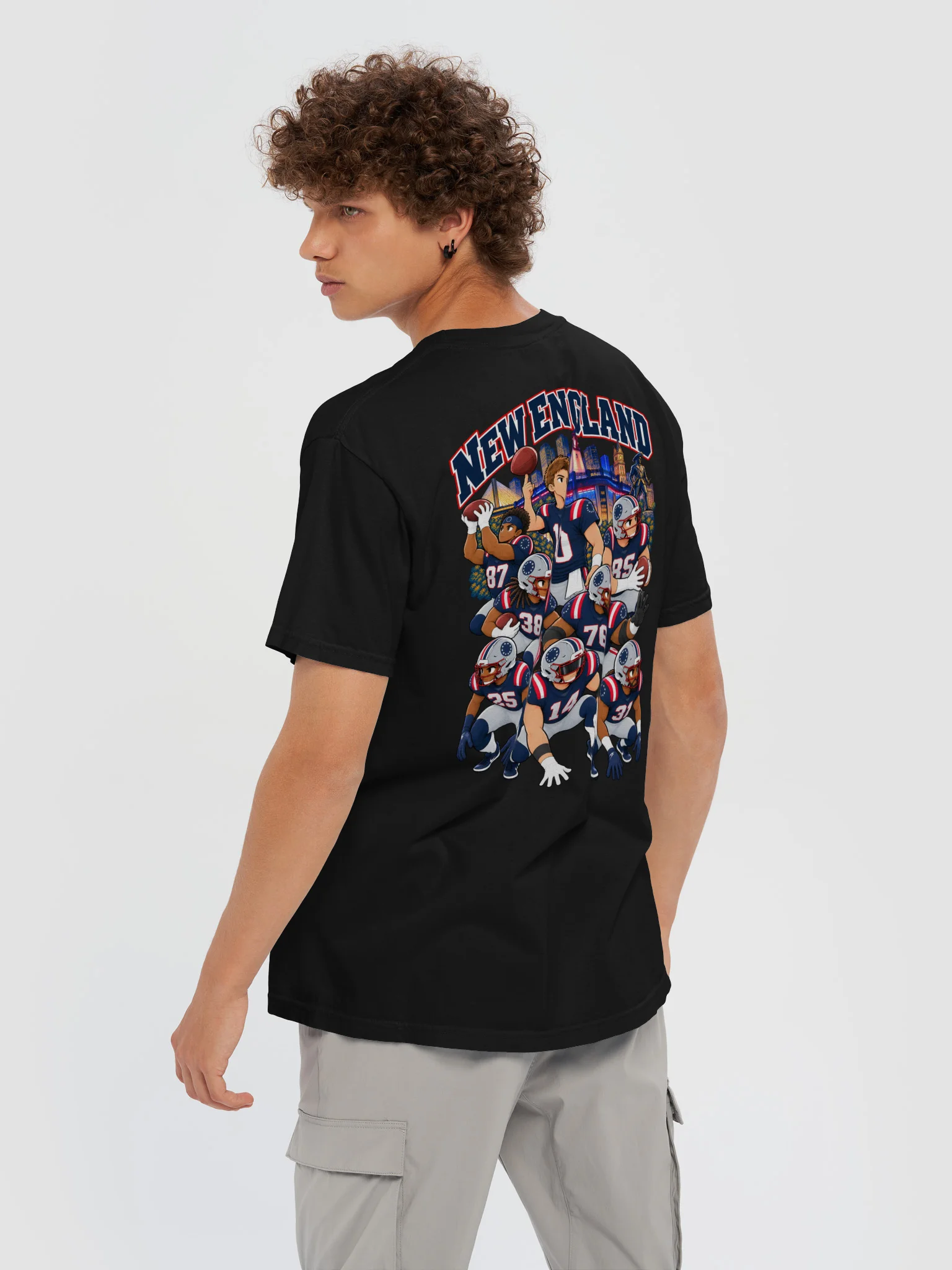 New England Football 2026 Animated Player Back Print T-Shirt product image (6)