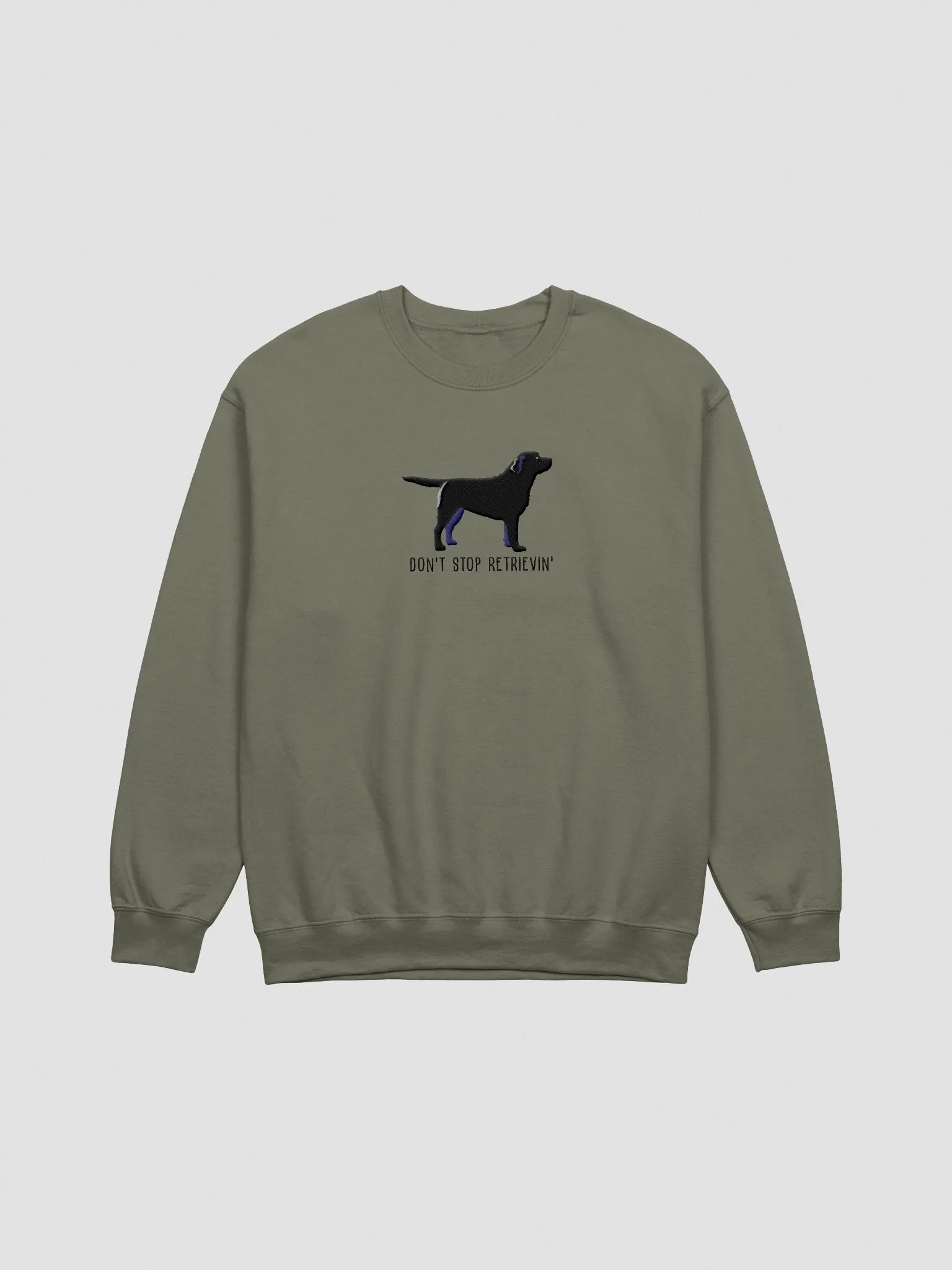 Don't Stop Retrievin' Sweatshirt (Embroidered) of a Labrador Retriever(Black) product image (3)