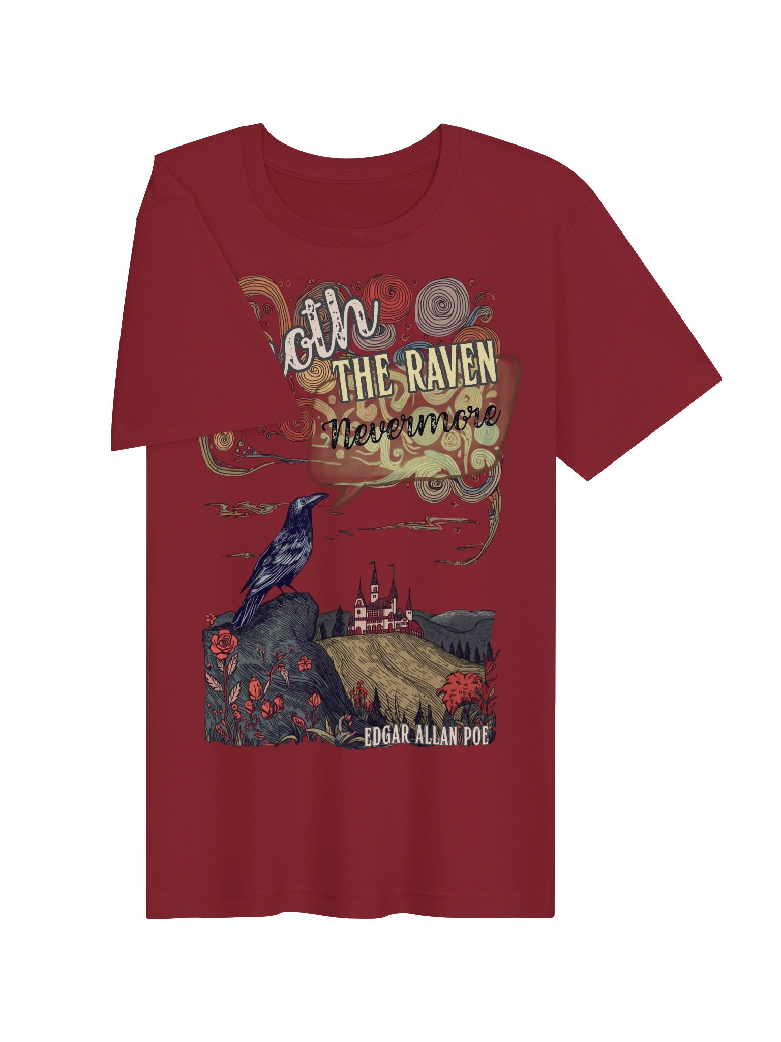 Edgar Allan Poe Raven Tee, Quoth the Raven Nevermore, Gothic Literary Shirt product image (4)