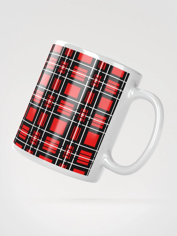 8T Sips Founders Plaid White Glossy Mug product image (2)