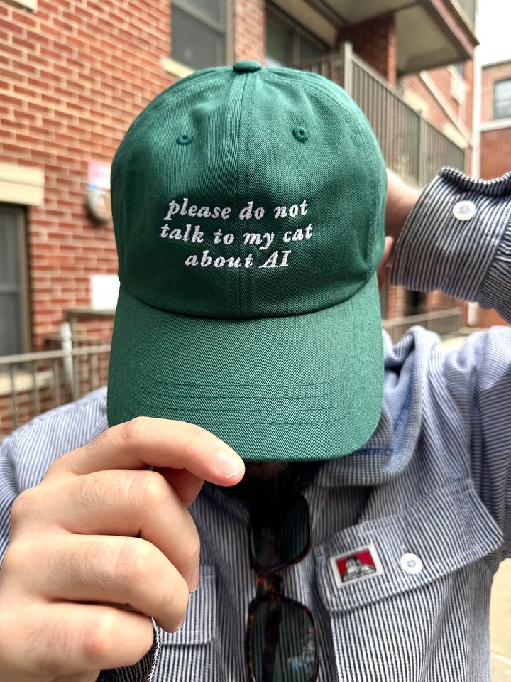 Please do not talk to my cat about AI hat product image (2)
