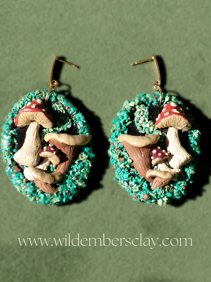 Oysters and Puffballs Earrings Made-to-order product image (1)