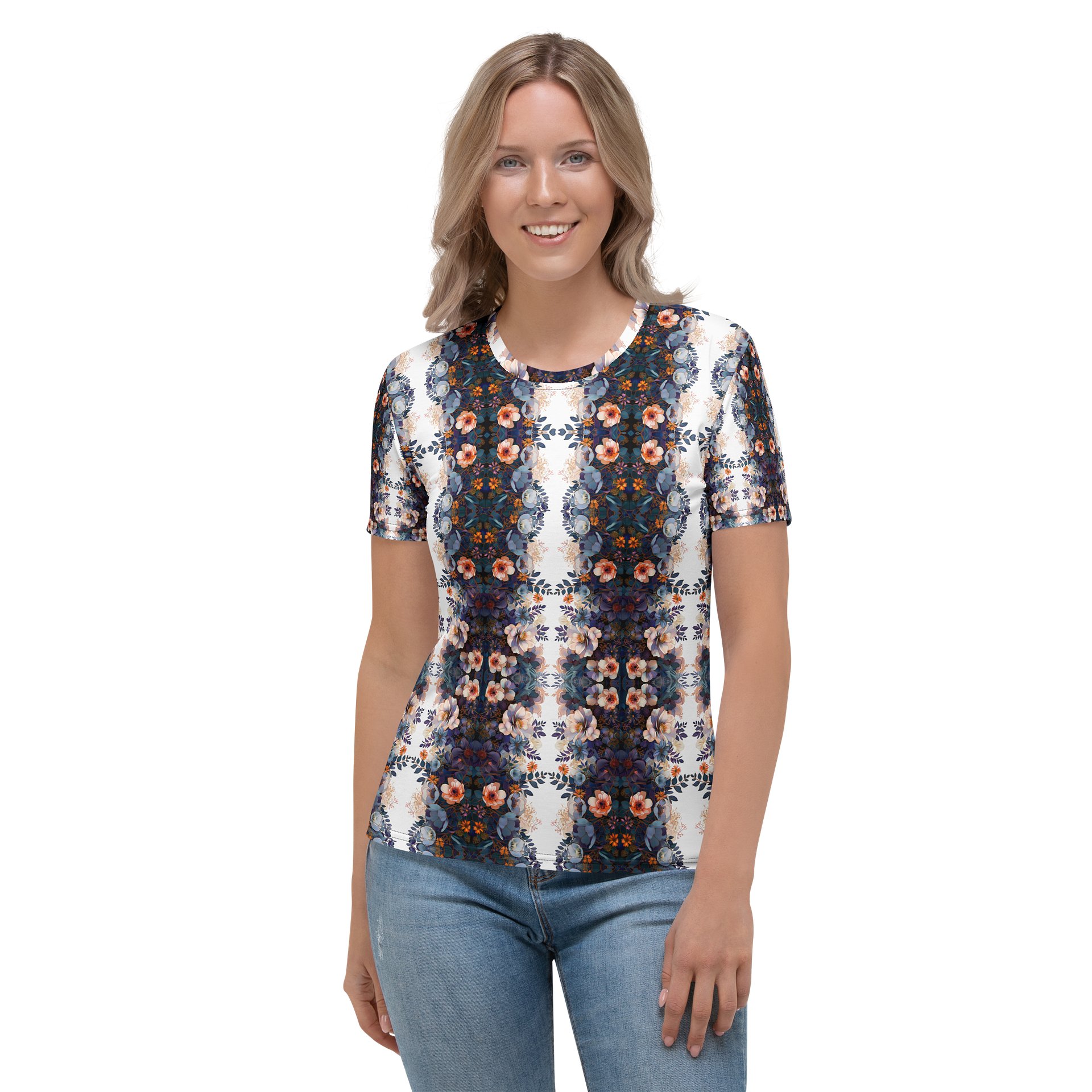 Floral Mirror: Elegantes Allover-Blumen-Shirt Women's T-Shirt product image (3)