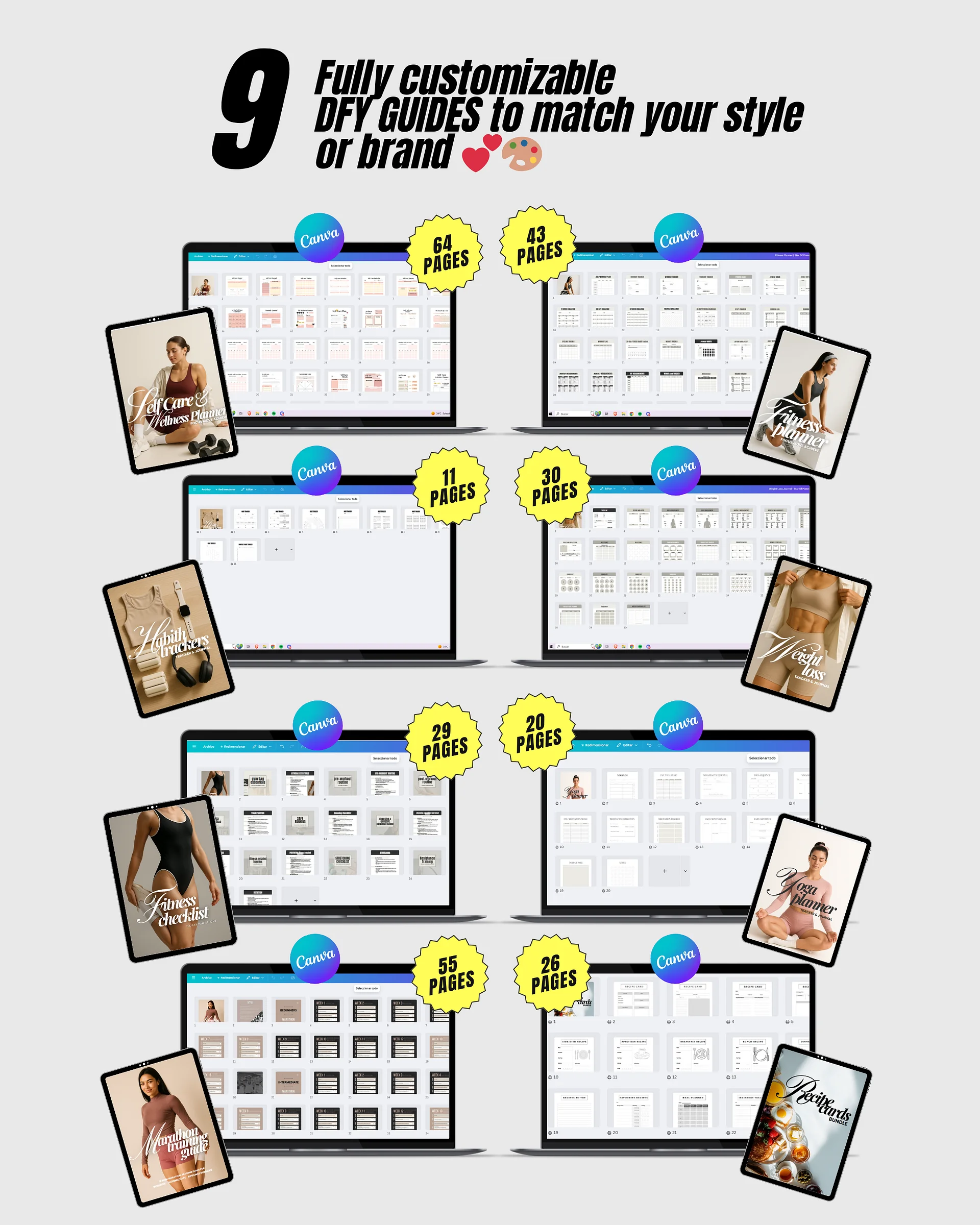 Ultimate Fitness Bundle , 9 Wellness Guides | MRR PLR Bundle product image (4)